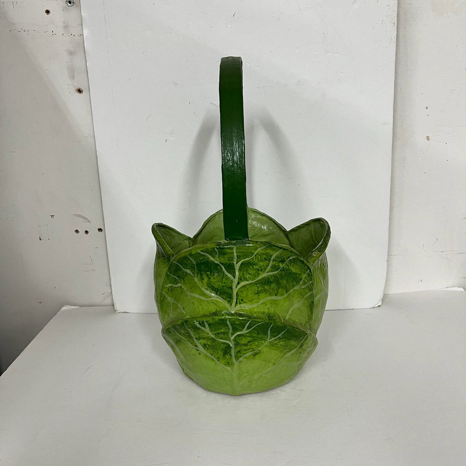 Vintage Handcrafted Cottage Core Paper Mache Cabbage Cachepot - 2