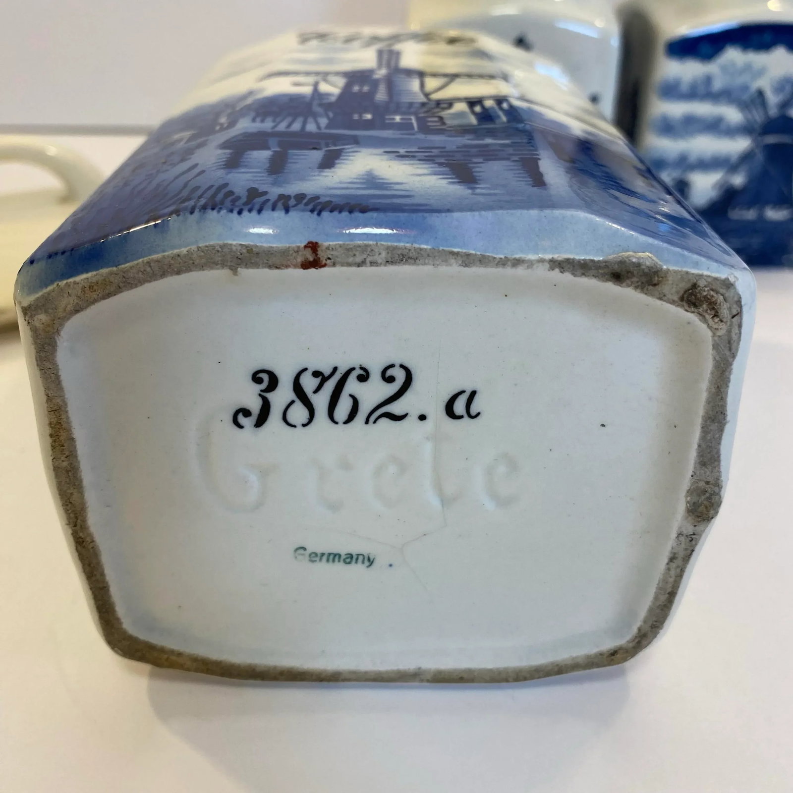 Vintage German Inge & Dutch Delft Blue and White Ceramic Canister Set, 3 Pieces - 11