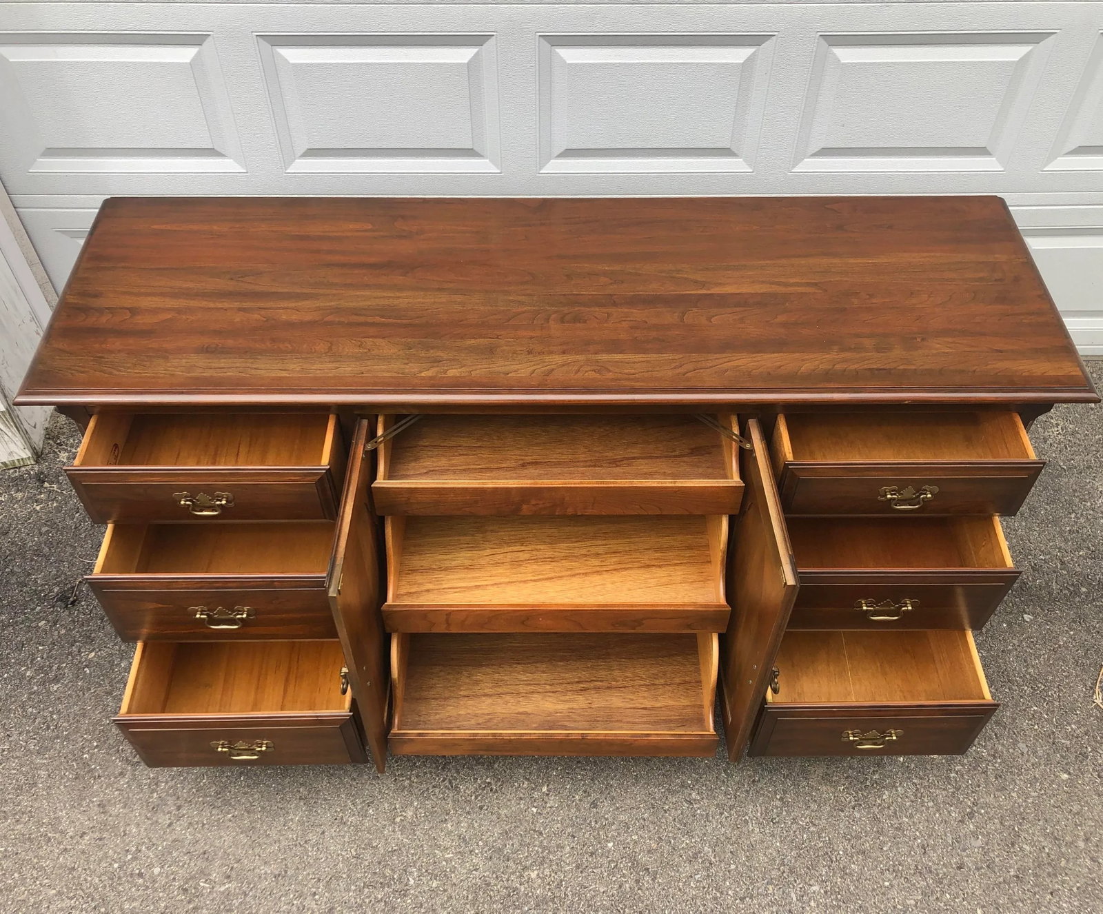 1970s Solid Cherry Pennsylvania House Long Dresser - 5