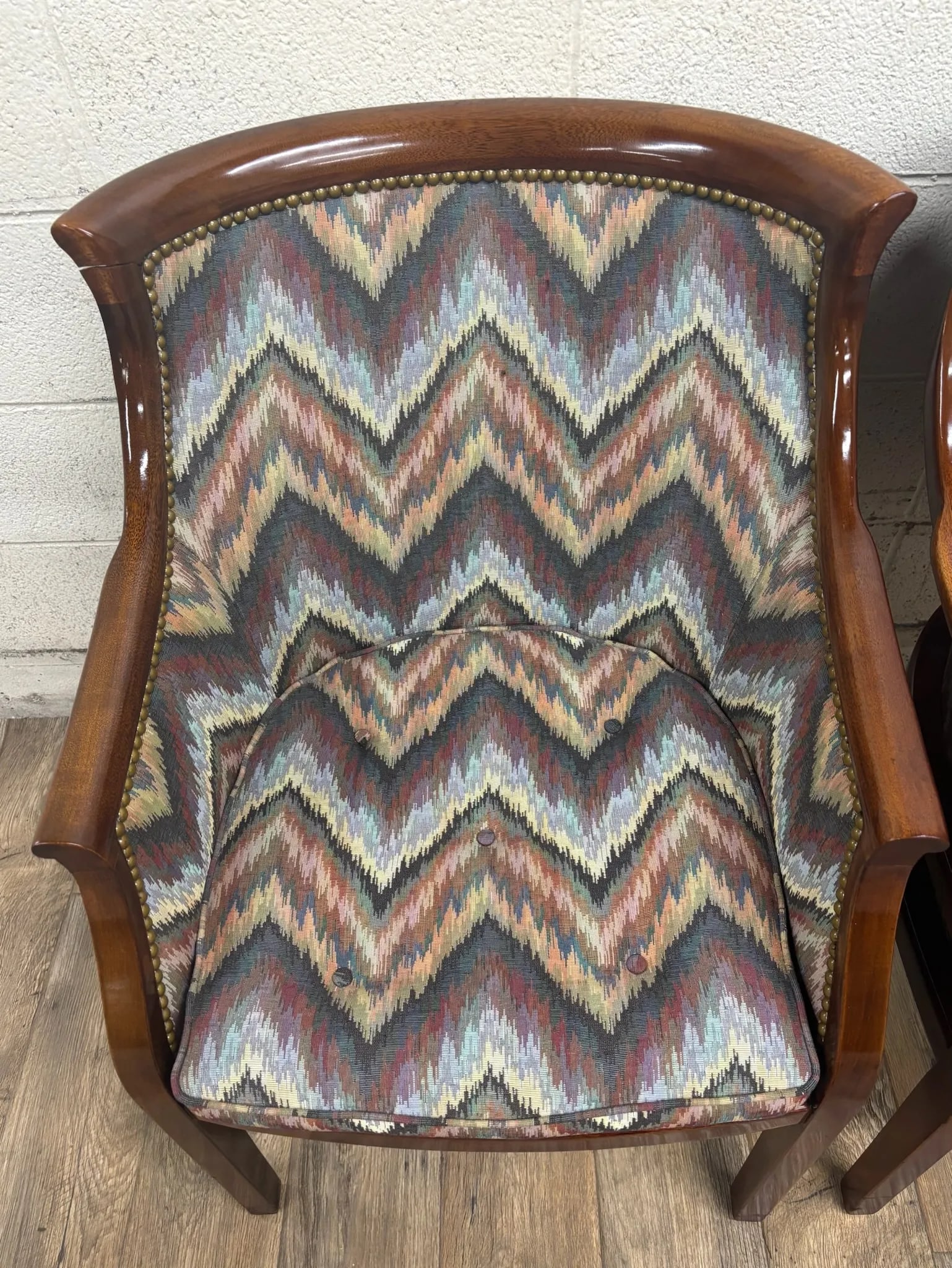 Vintage French Regency French Empire Hollywood Regency Style Barrel Back Chairs - 3