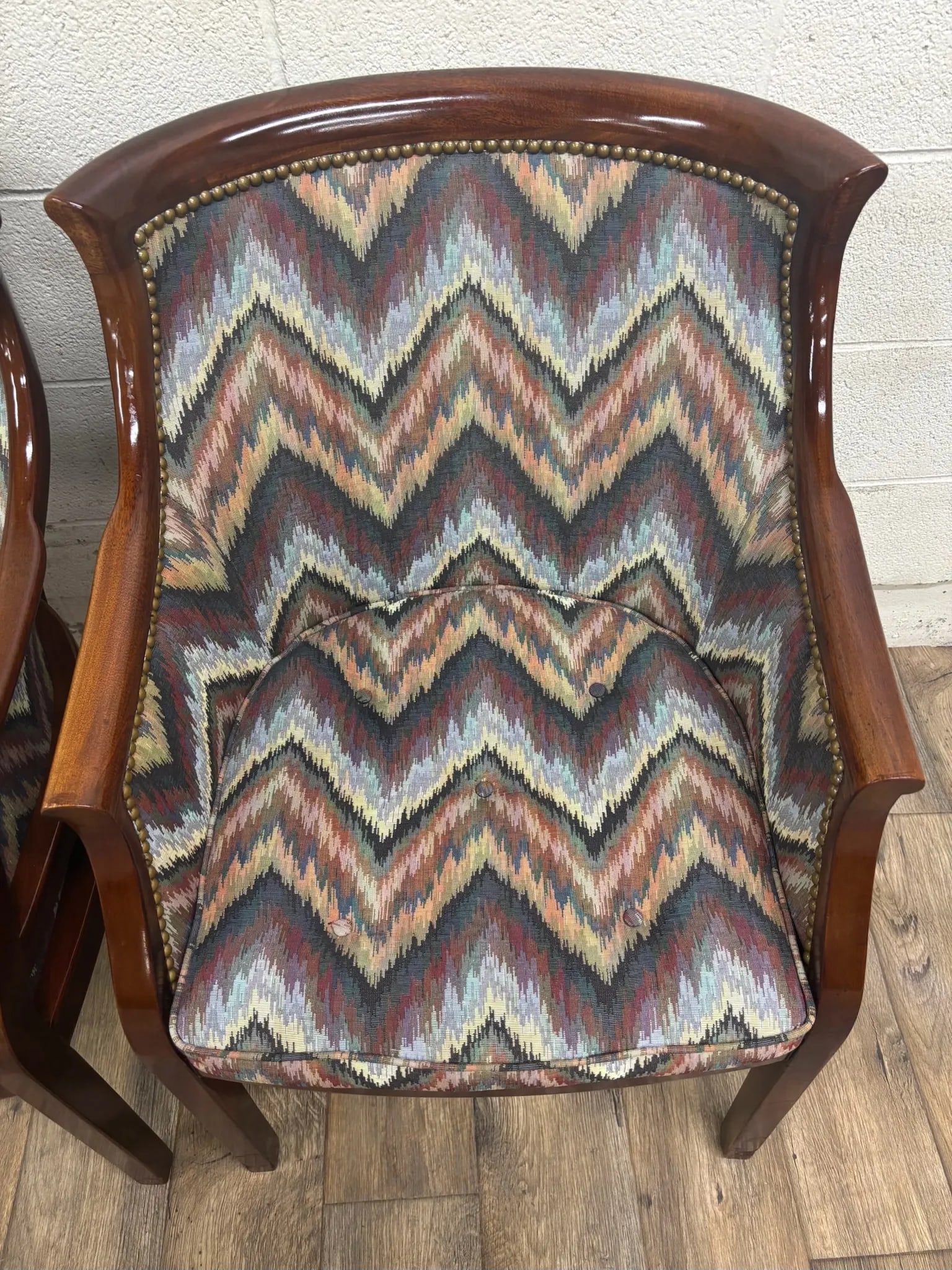 Vintage French Regency French Empire Hollywood Regency Style Barrel Back Chairs - 4
