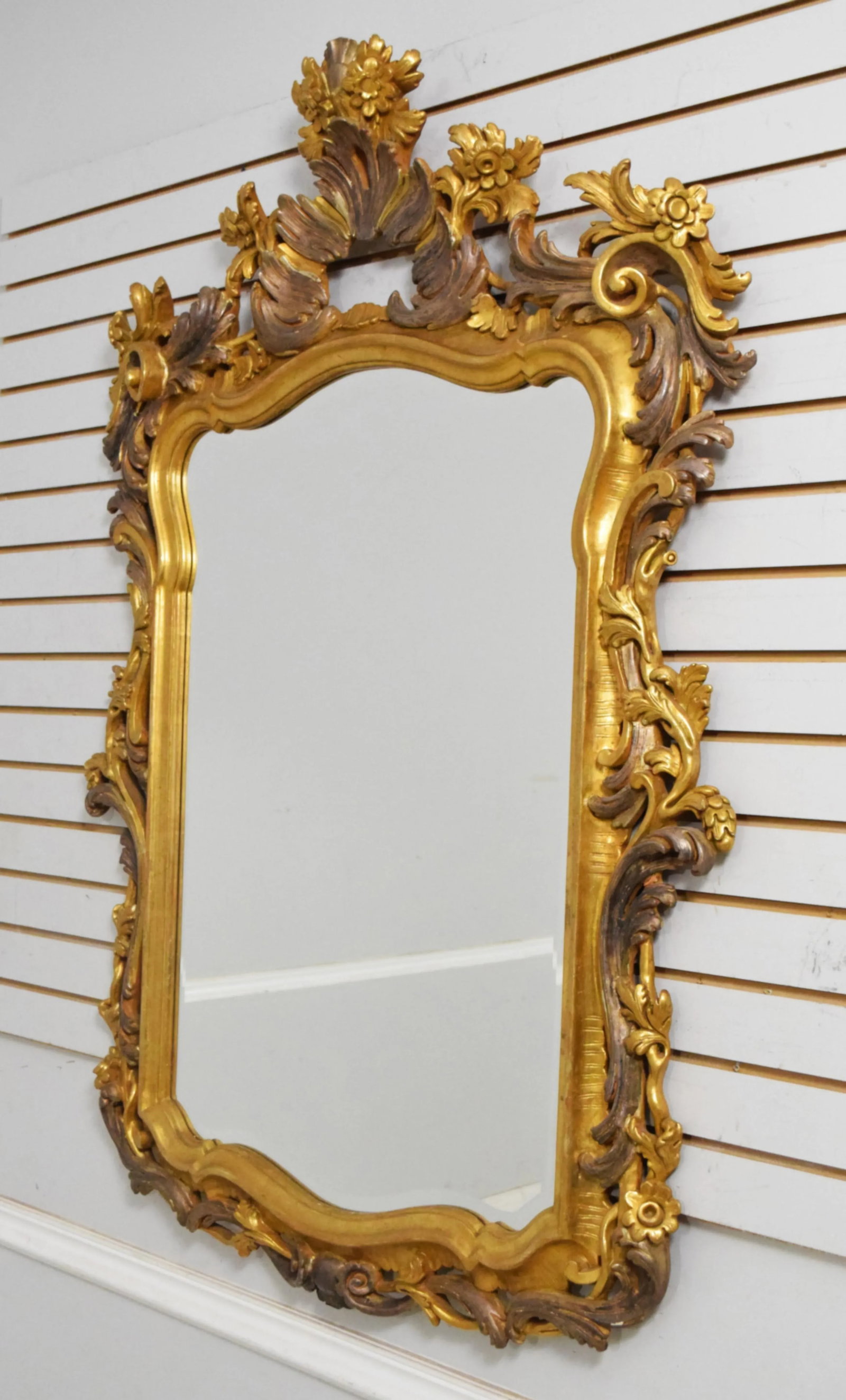 Italian Rococo Style Gold Gilt Beveled Mirror - 2