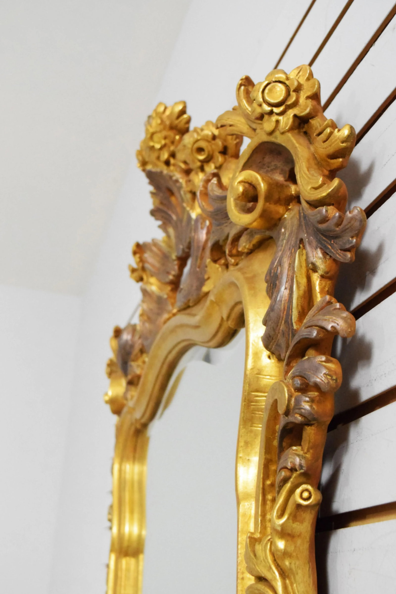 Italian Rococo Style Gold Gilt Beveled Mirror - 5