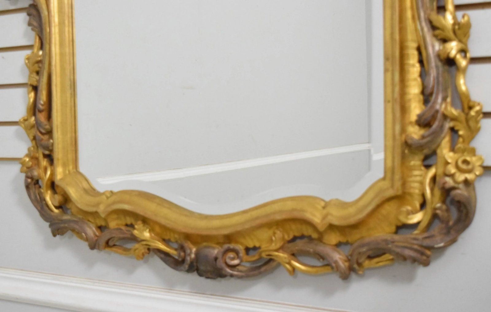 Italian Rococo Style Gold Gilt Beveled Mirror - 7
