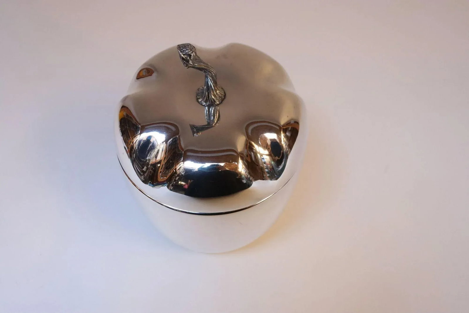 Vintage Italian Modern Silver-Plated "Pepper" Ice Bucket With Red Interior - 6