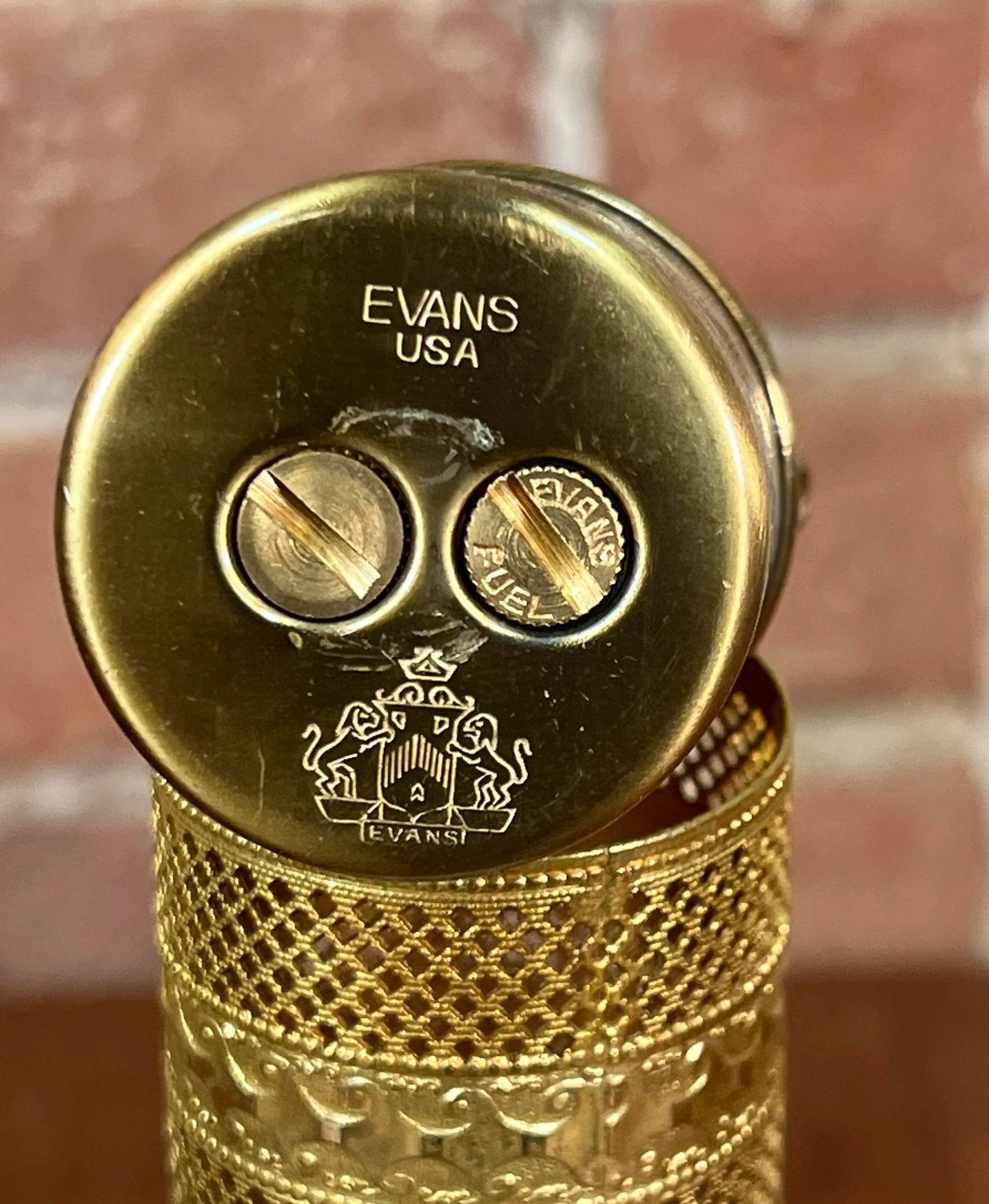 Vintage C.1930's Evans Gold Gilt & Alabaster Art Deco Table Lighter - 7
