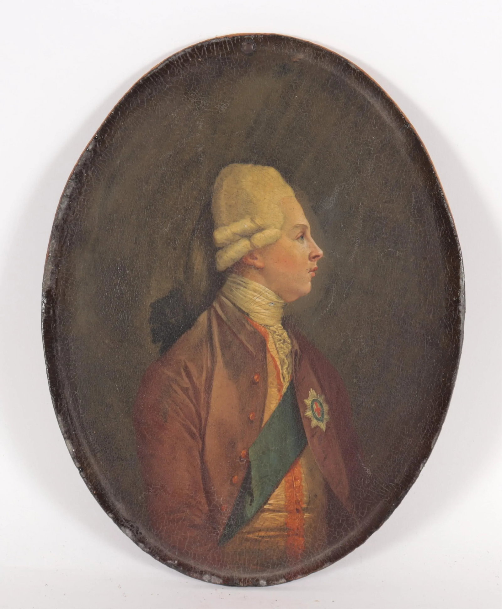 Antique 19th Century English School Oil Painting on Board - Portrait of King George III - 4