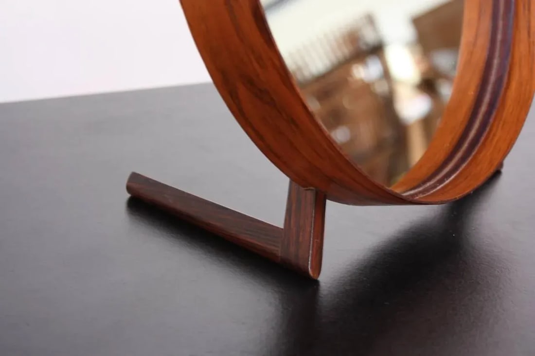 Swedish Rosewood Table Mirror by Uno and Osten Kristiansson for Luxus - 8