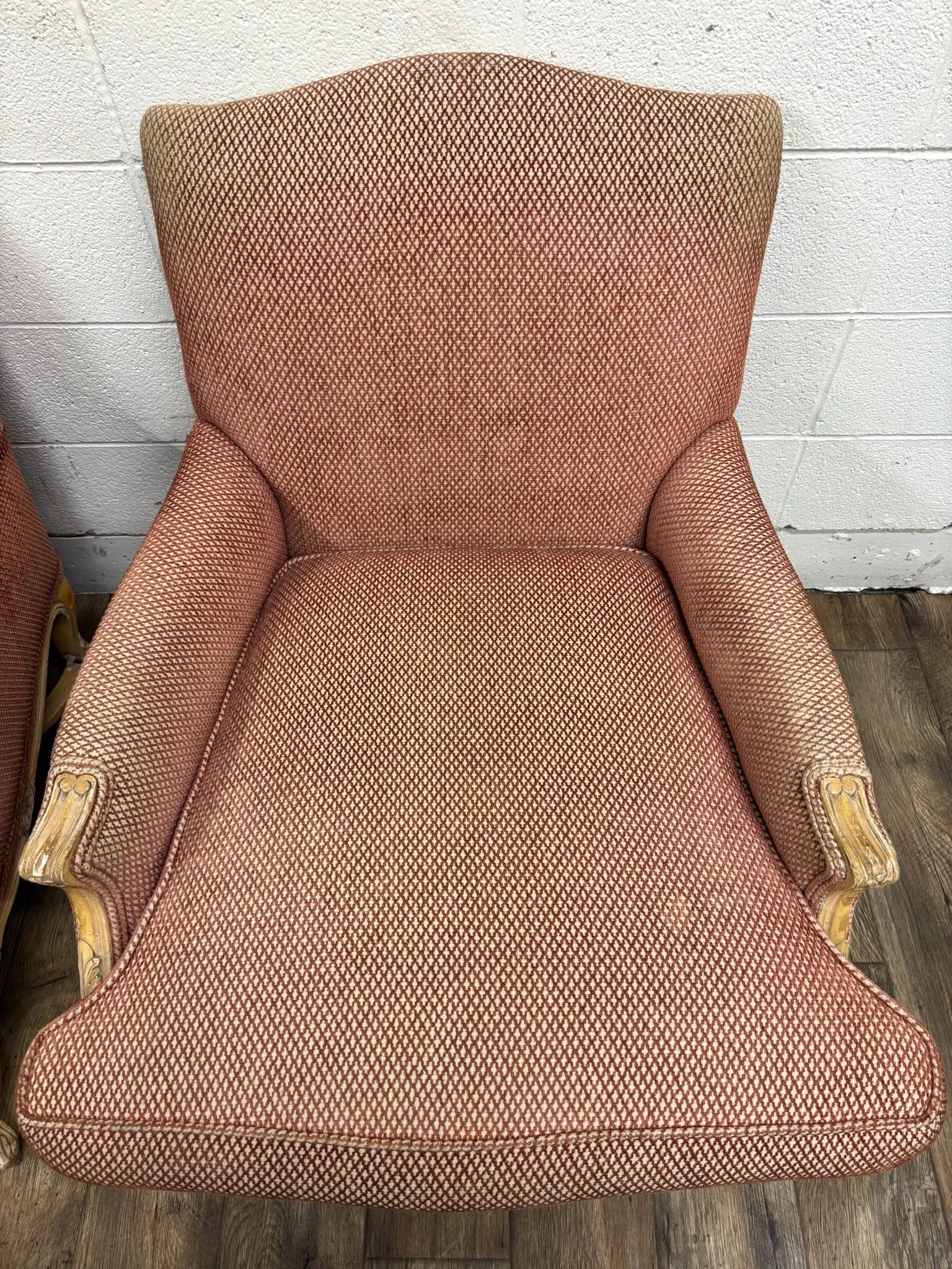 Vintage French Country Louis XV Style Bergere Chairs - Pair - 4