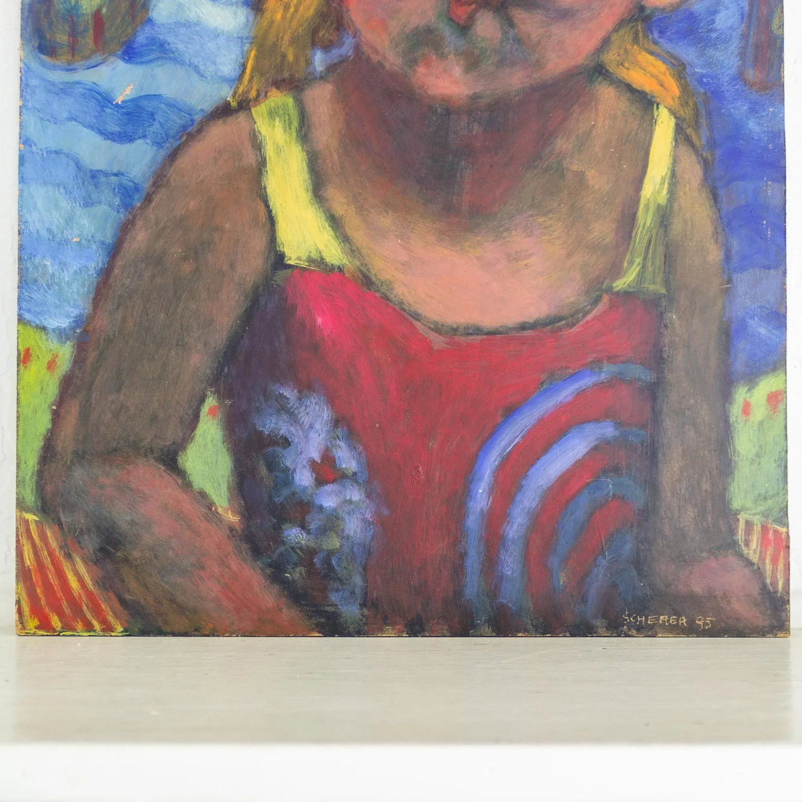 Bright Figurative Portrait Painting of a Girl in Swimsuit by Amy Scherer - 7