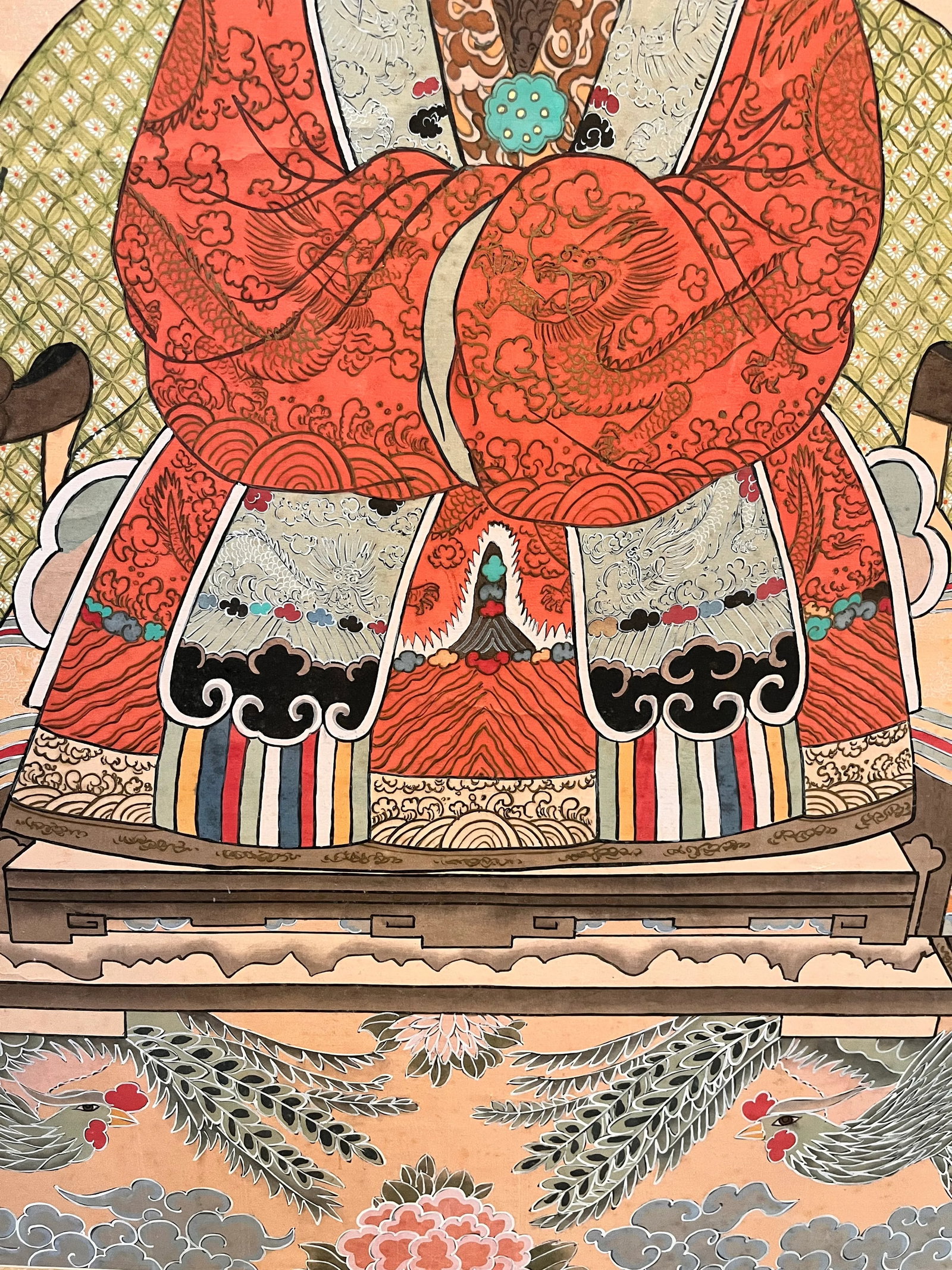 Early 20th Century Antique Large Scale Chinese Ancestor Portraits Painted on Silk - A Pair - 10