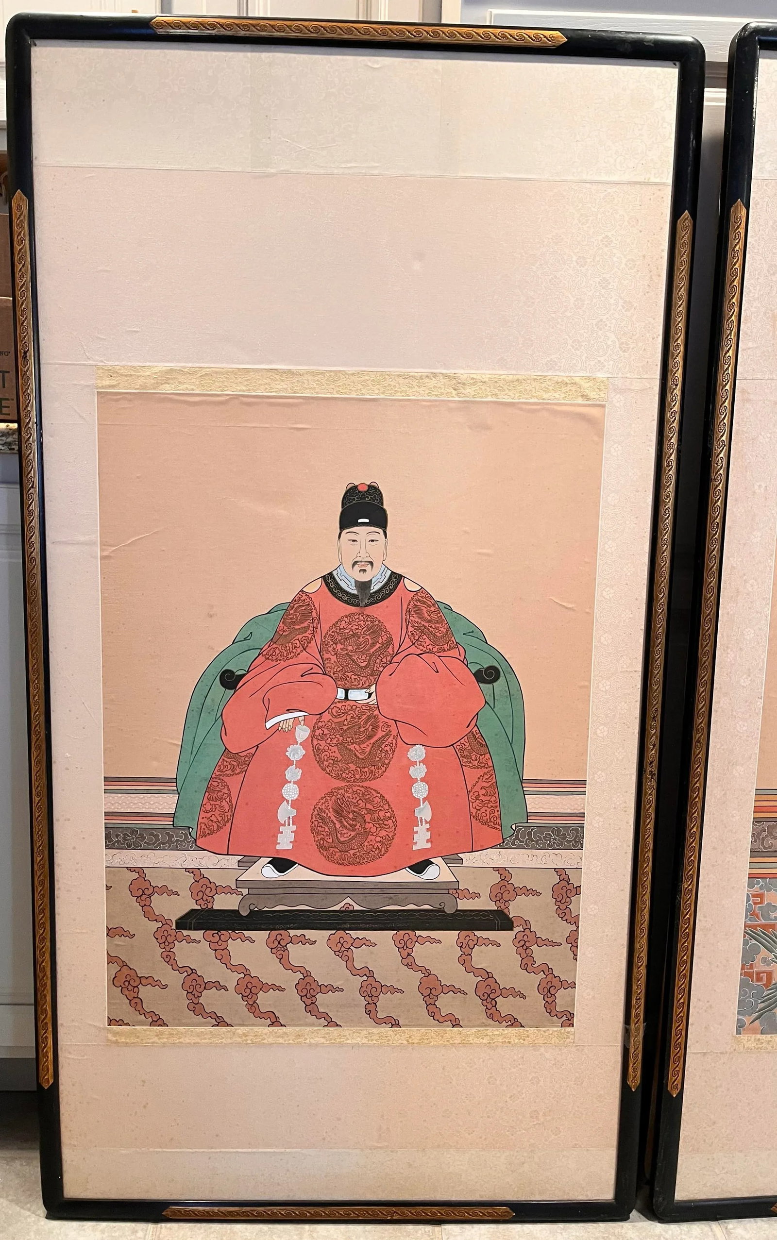 Early 20th Century Antique Large Scale Chinese Ancestor Portraits Painted on Silk - A Pair - 3