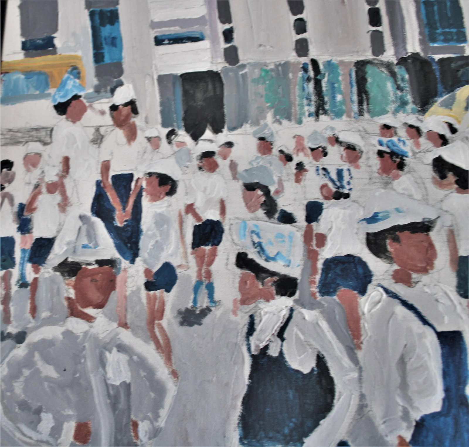 That's Me in the Middle Children and Israel's Independence Day, Acrylic on Canvas - 2