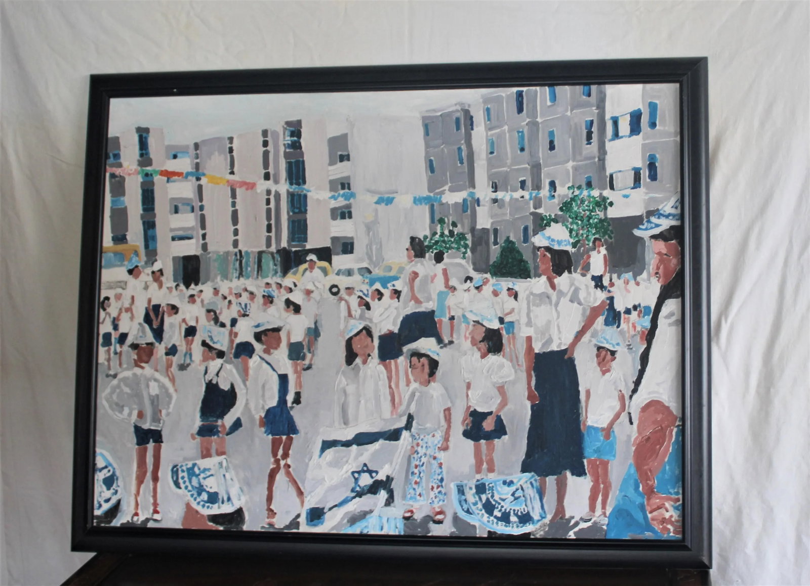 That's Me in the Middle Children and Israel's Independence Day, Acrylic on Canvas - 5
