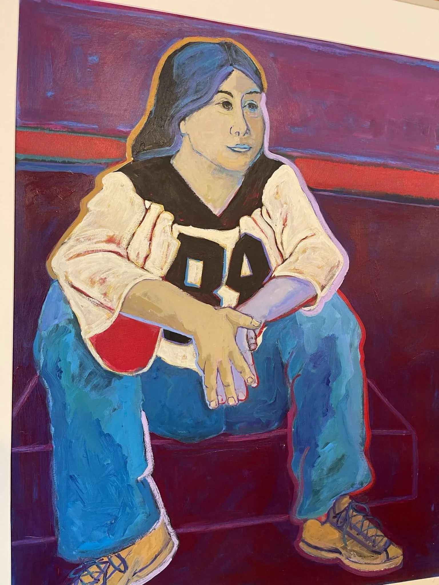 89 & Holding, Original Acrylic Painting, Framed Marie Straw (1894-1996) - 3