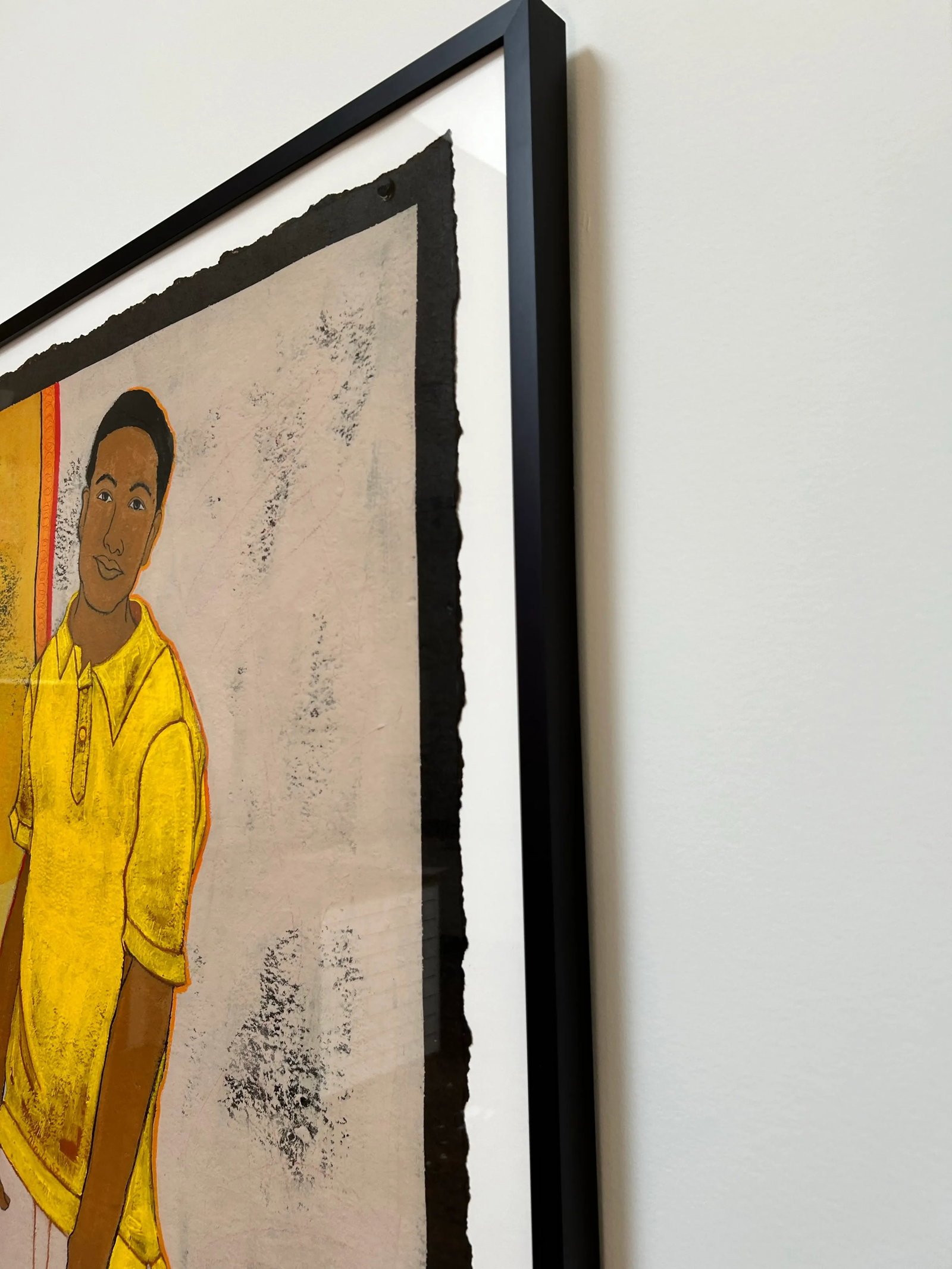 Young Man in Yellow Jersey by Marie Straw (1894-1996), Framed Original Acrylic Painting - 3
