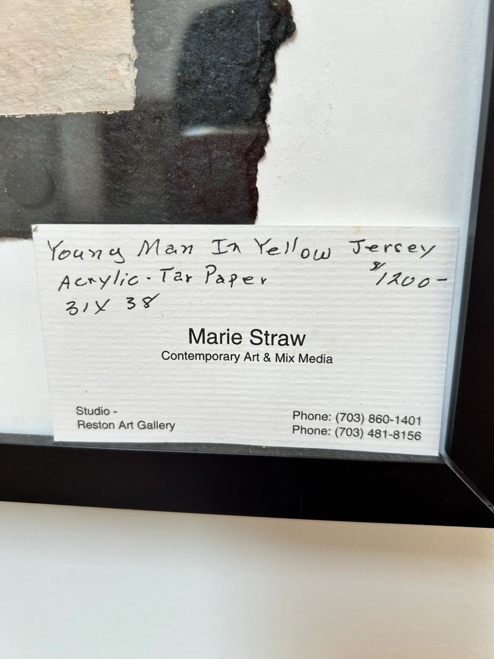 Young Man in Yellow Jersey by Marie Straw (1894-1996), Framed Original Acrylic Painting - 6