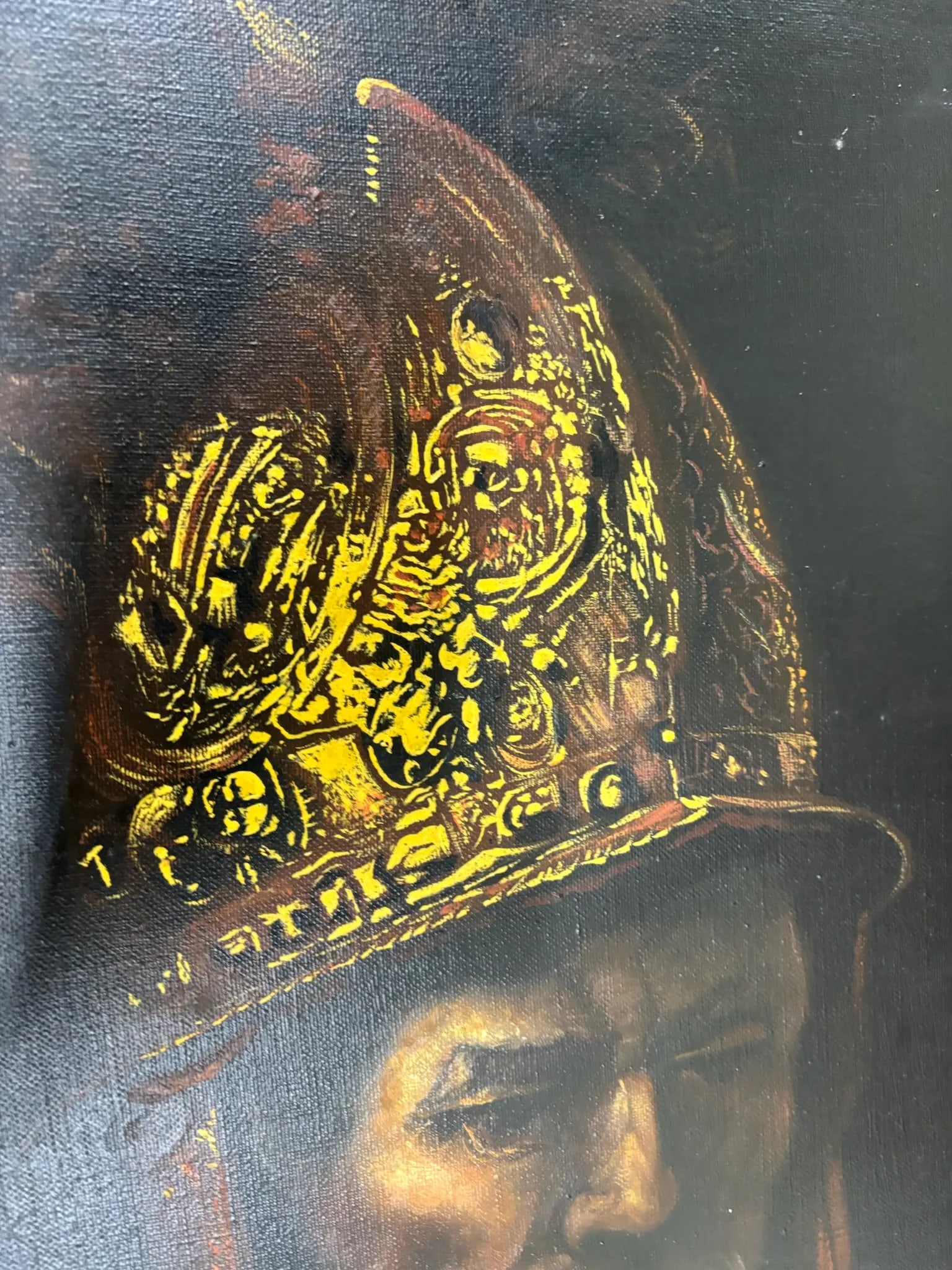 Vintage Frank McCoy "The Man With the Golden Helmet After Rembrandt" Portrait - 4