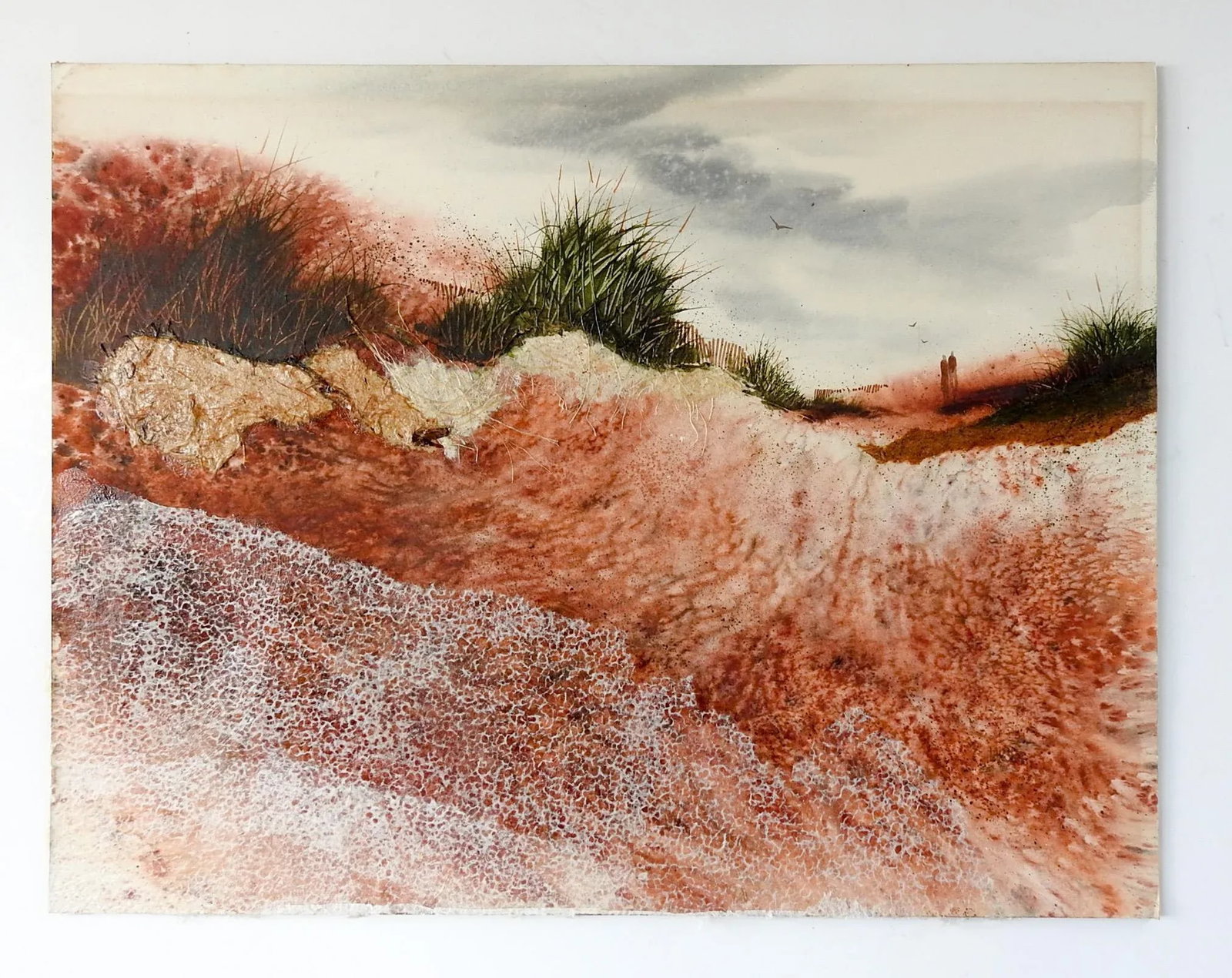 Coastal Sand Dunes Mixed Media Painting - 2