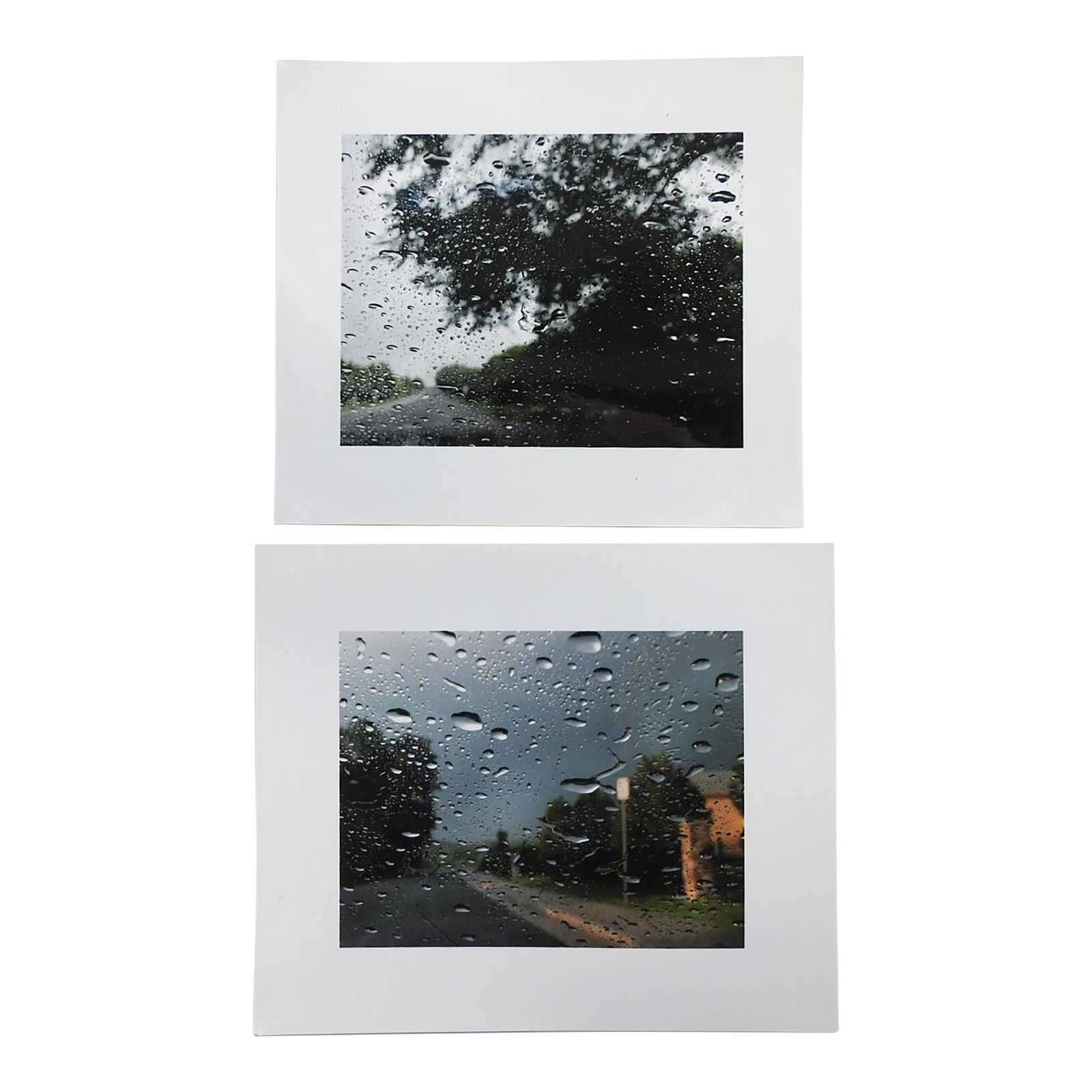Late 20th Century Raindrops Photograph - A Pair: Pair of late 20th century photograph on paper by Eric C. Weller (20th century) Texas of raindrops on window. Unsigned, glossy finish, Eric Weller was a professor of photography at Texas State