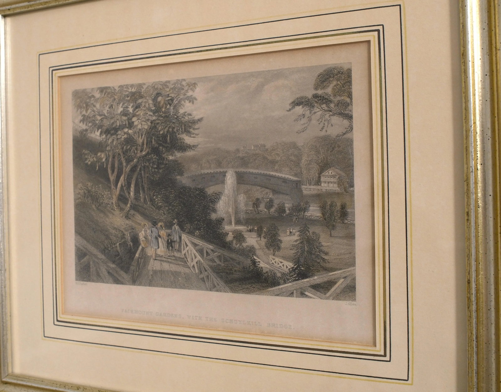 Fairmount Garden Philadelphia Vintage Framed Engraving - 2