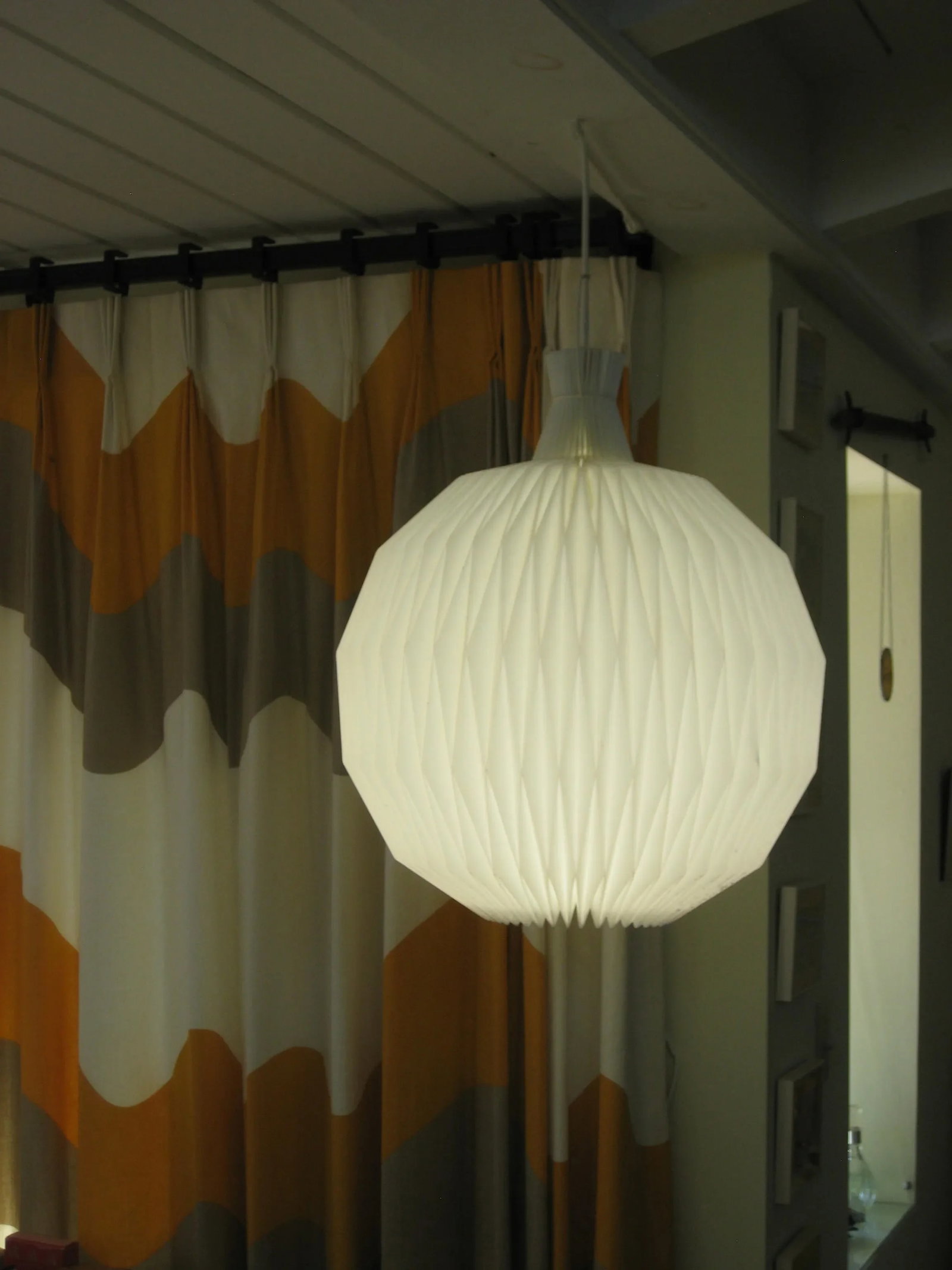 Mid-Century Modern Round Origami Plastic /Paper Chandelier - 10