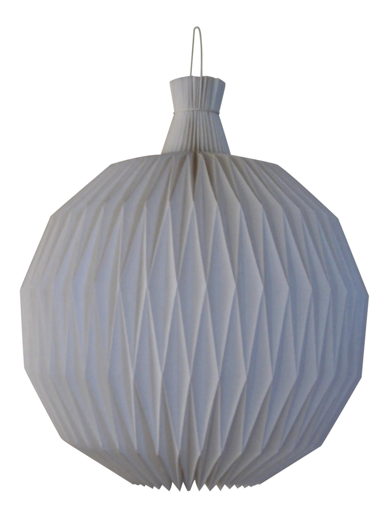 Mid-Century Modern Round Origami Plastic /Paper Chandelier: This in an original rare origami chandelier from the period not a reedition from Ikea, in the house since 1967 never moved since large, elegant lines, nice geometric feeling, the contrast between