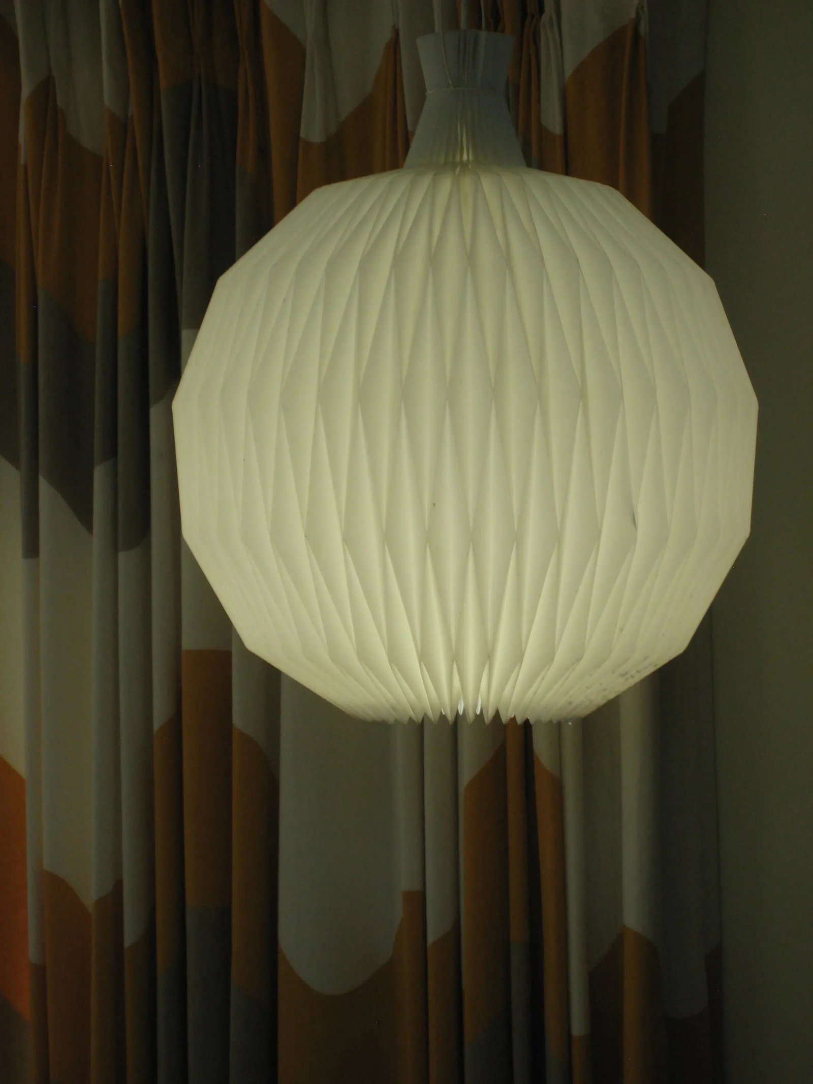 Mid-Century Modern Round Origami Plastic /Paper Chandelier - 8