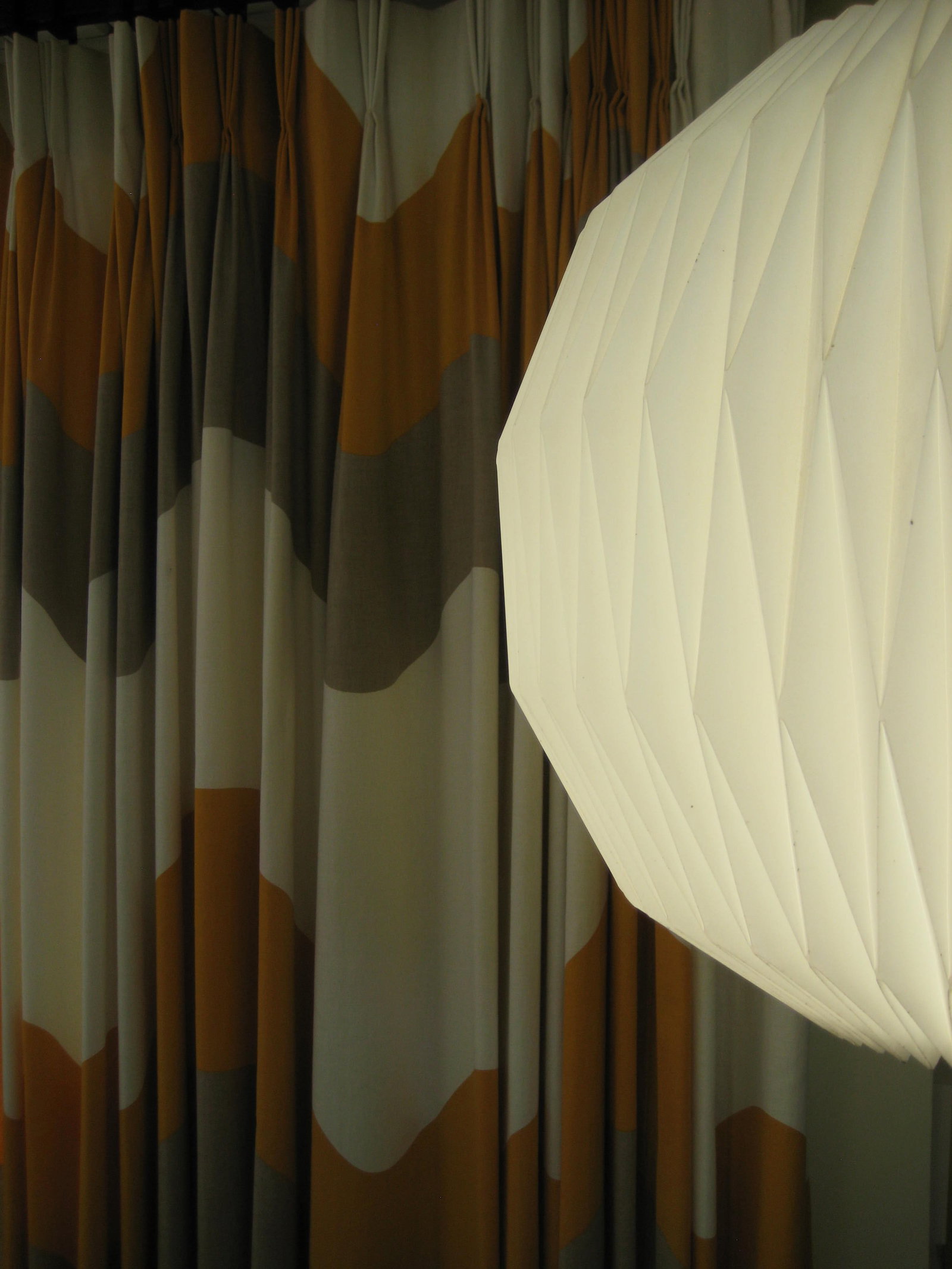 Mid-Century Modern Round Origami Plastic /Paper Chandelier - 9