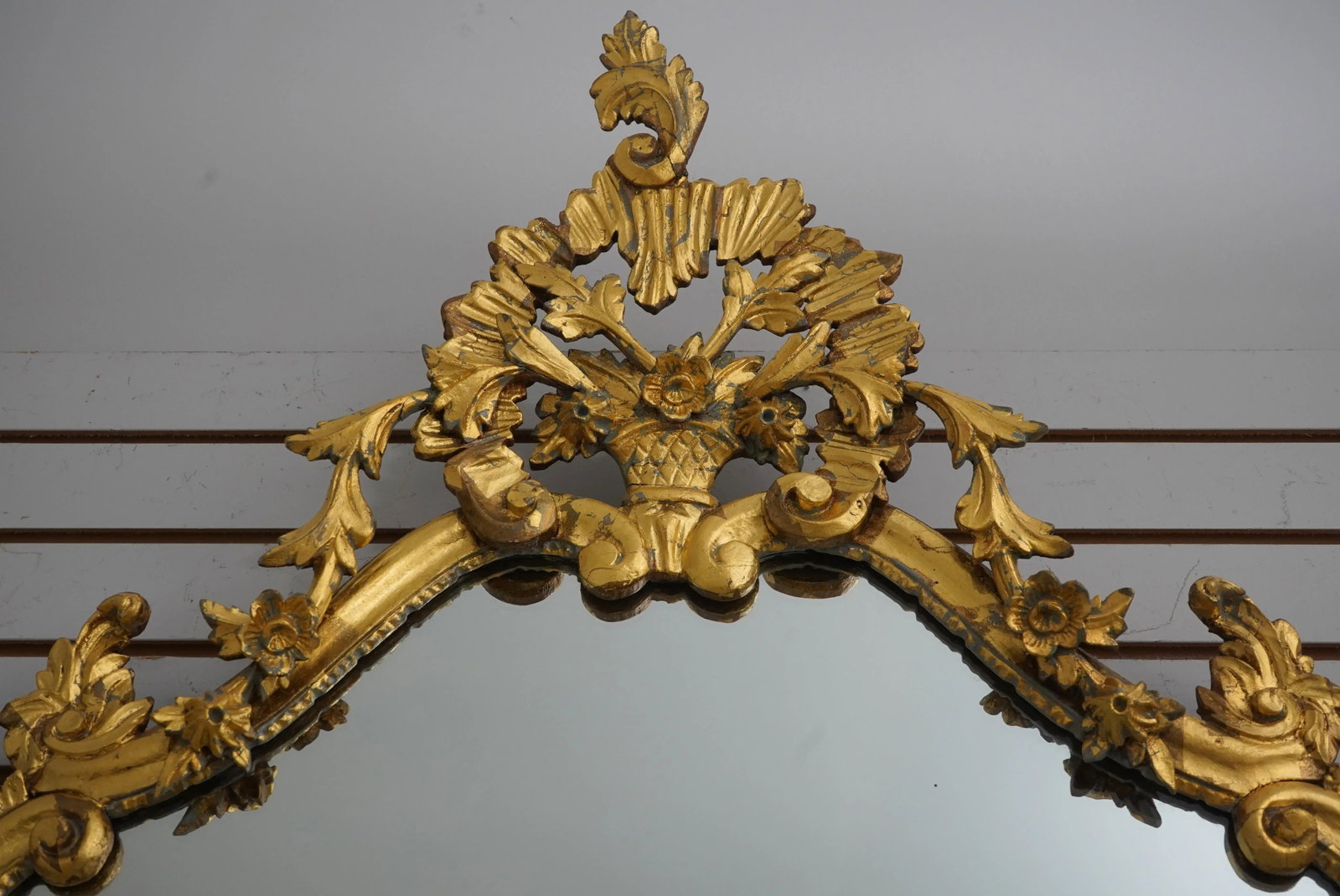 Vintage Gold Gilt Carved Wood French Style Mirror - 5