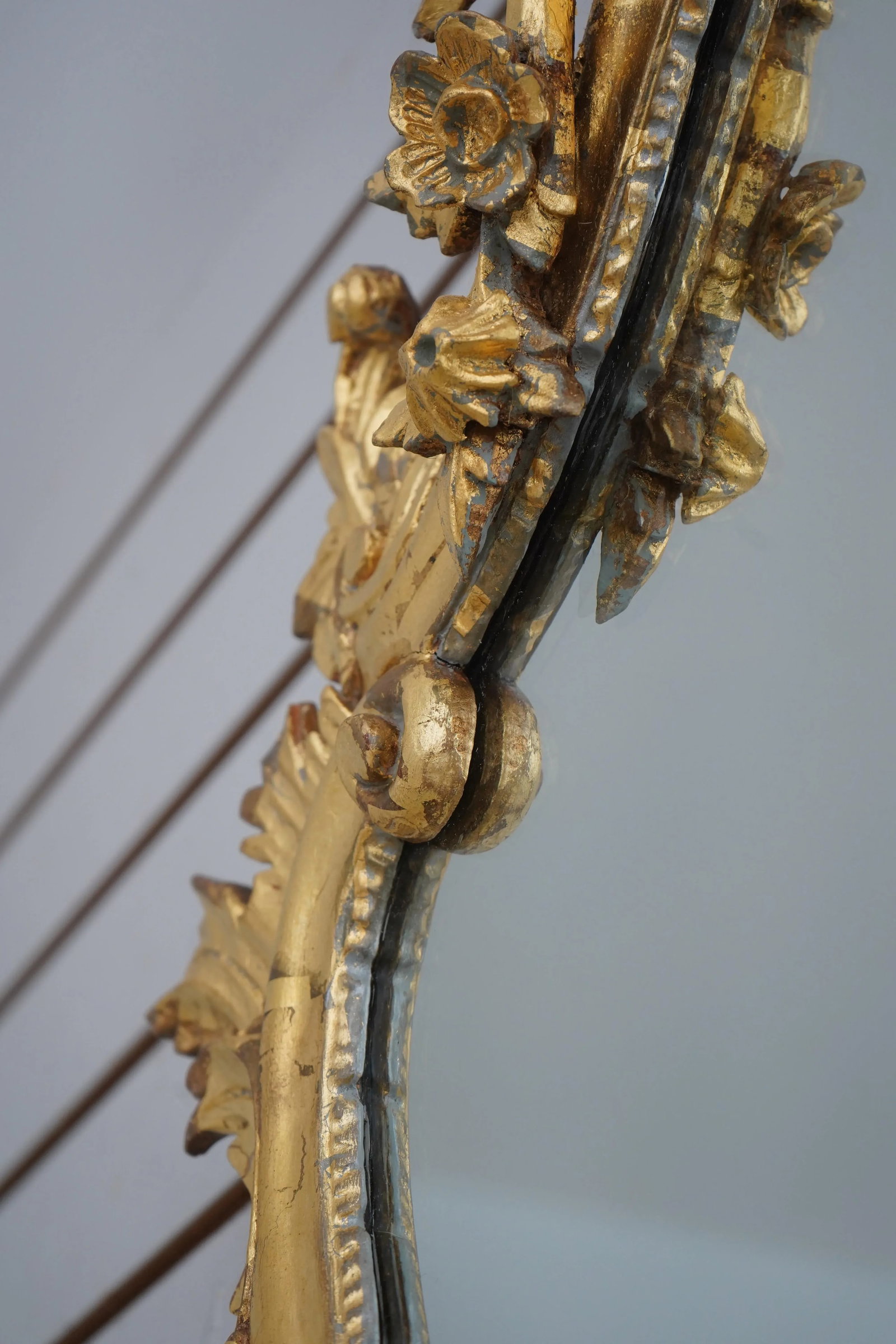 Vintage Gold Gilt Carved Wood French Style Mirror - 6