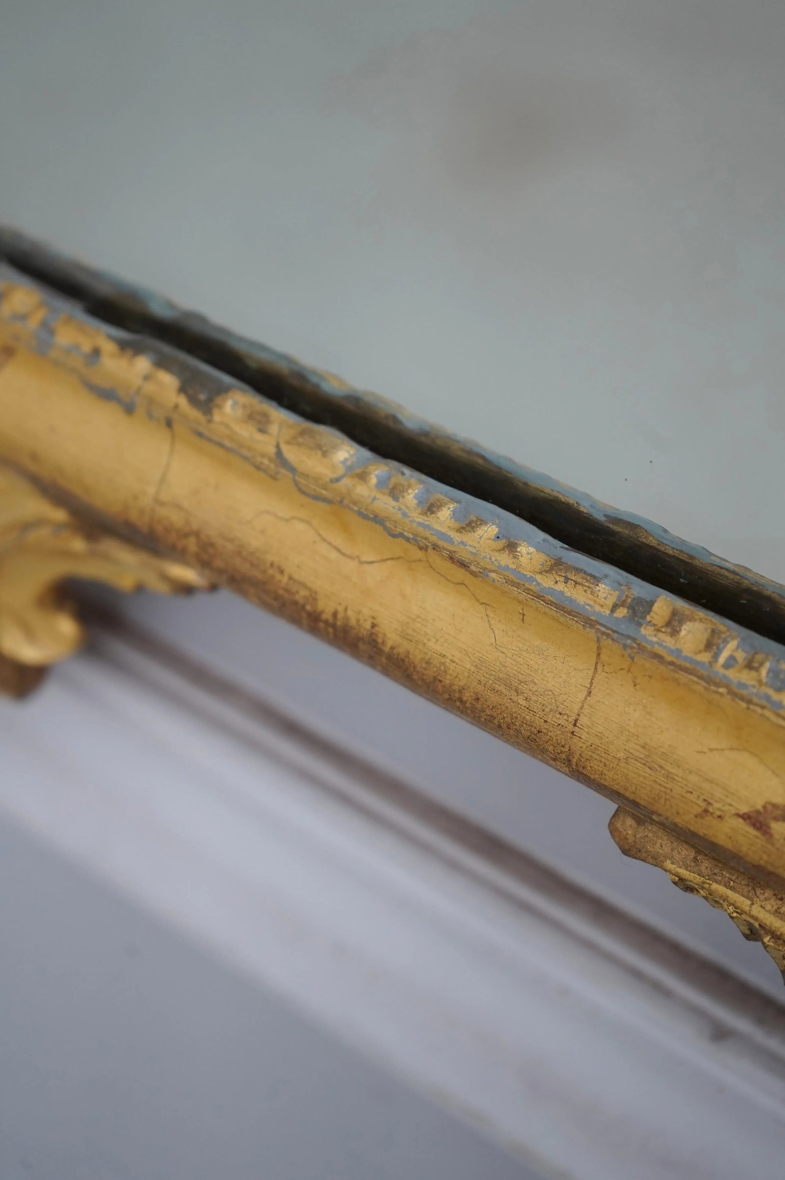 Vintage Gold Gilt Carved Wood French Style Mirror - 7