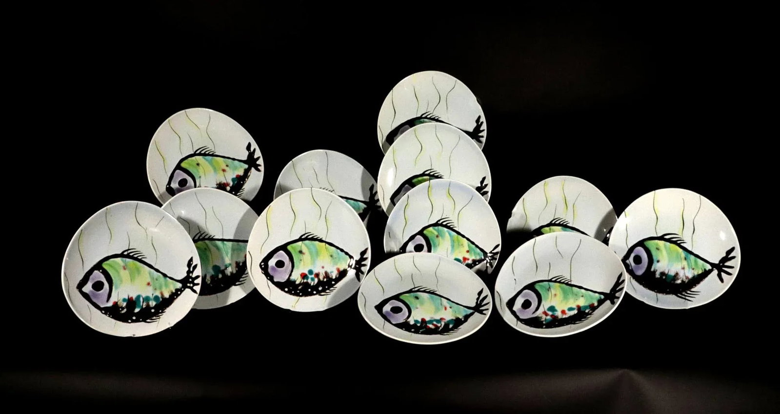 Vintage French Faience Service Decorated With Fish, Manufacture De Faience De Quimper - 4