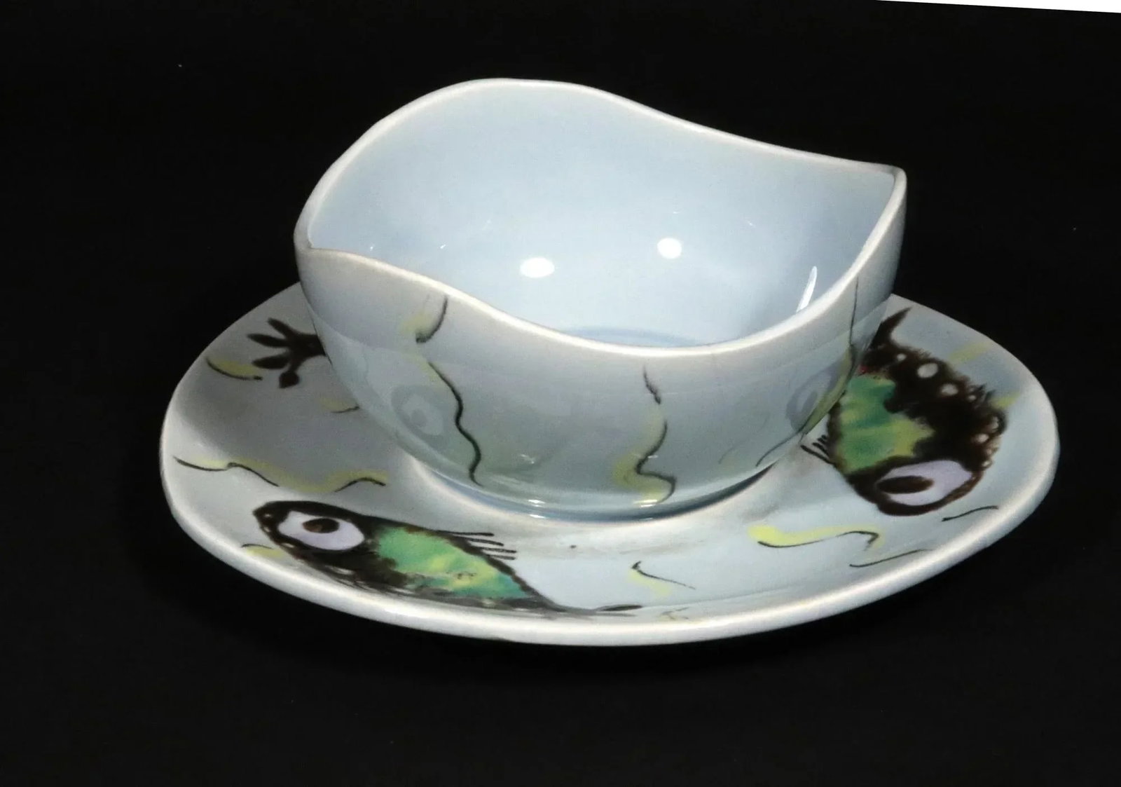 Vintage French Faience Service Decorated With Fish, Manufacture De Faience De Quimper - 8