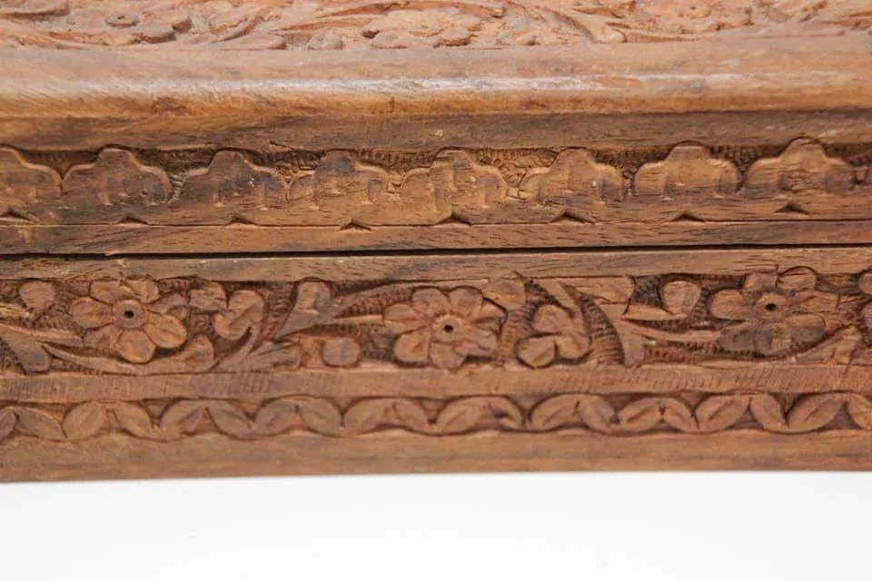 Anglo Raj Hand Carved Wooden Decorative Jewelry Box - 3