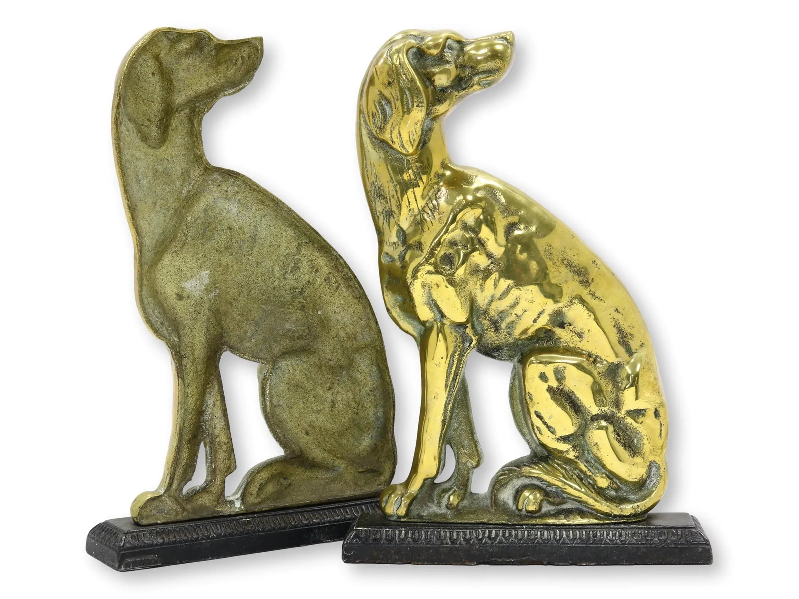 Tall 19th-Century Whippet Fireplace Ornaments / Doorstops - 3
