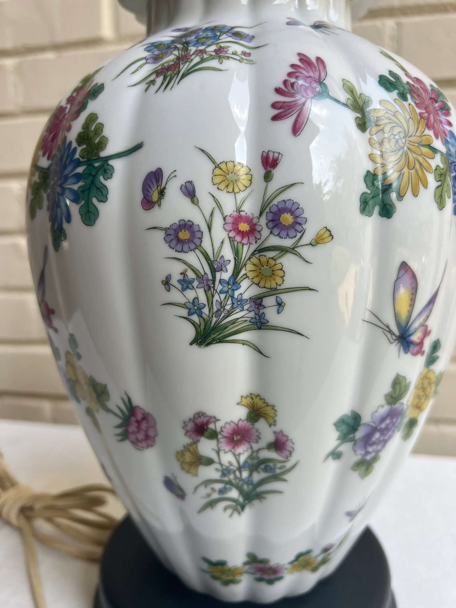 Vintage Chinoiserie Limoge Style Porcelain Famille Verte Style Ginger Jar Table Lamp - - 7