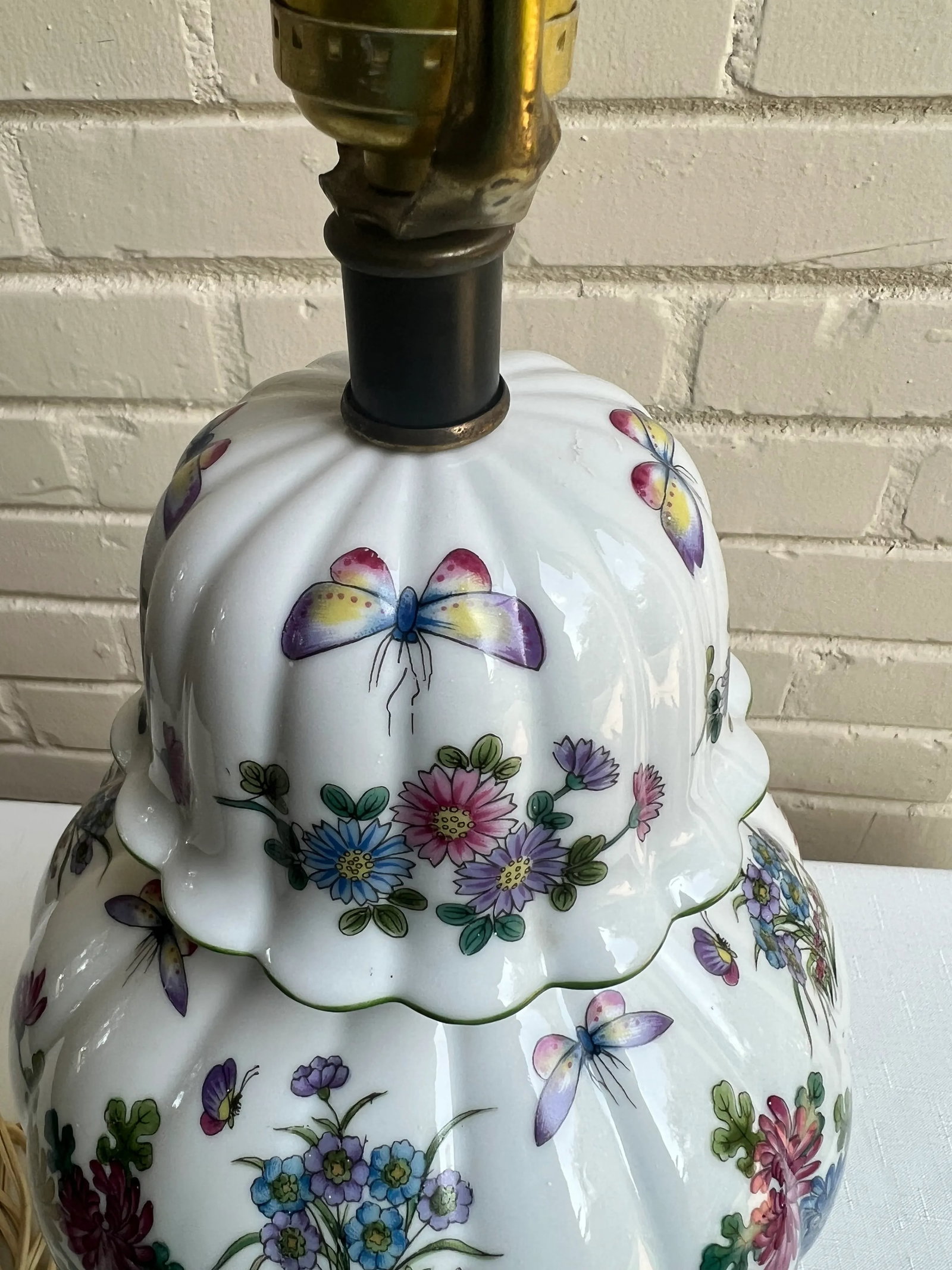 Vintage Chinoiserie Limoge Style Porcelain Famille Verte Style Ginger Jar Table Lamp - - 8