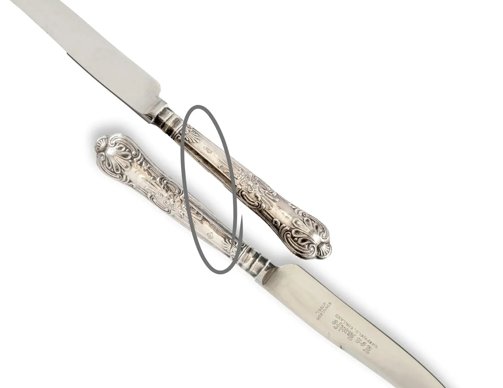 Set of 6 English Sterling Pastry Knives - 2