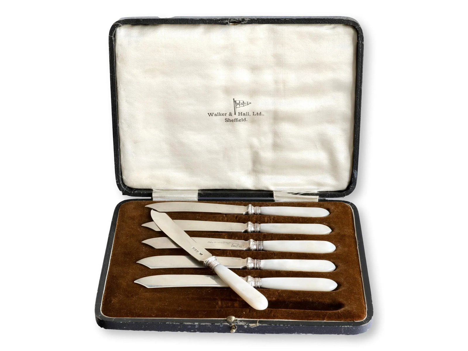 Walker & Hall Sterling & Pearl Dessert / Fruit Knives - 4