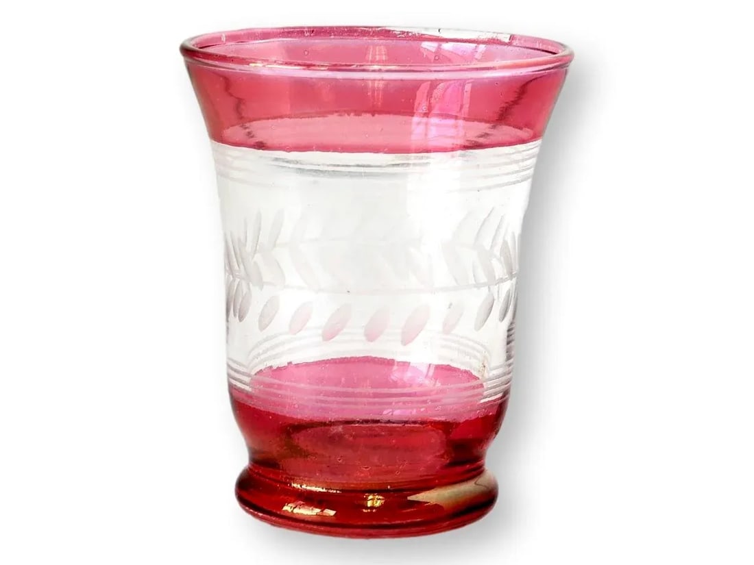 Bohemian Cranberry Juice Glasses, Set of 6 - 3