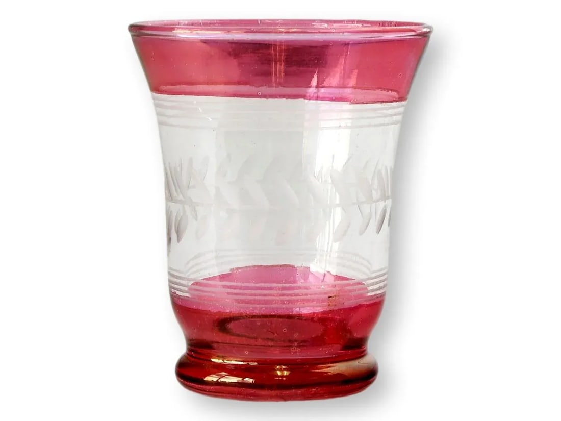 Bohemian Cranberry Juice Glasses, Set of 6 - 4