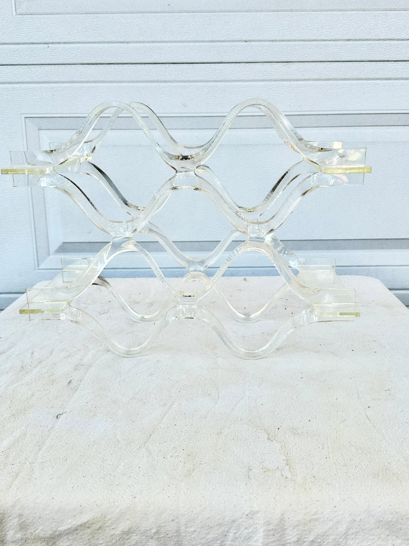 Vintage Hollywood Regency Lucite Wine Rack - 2