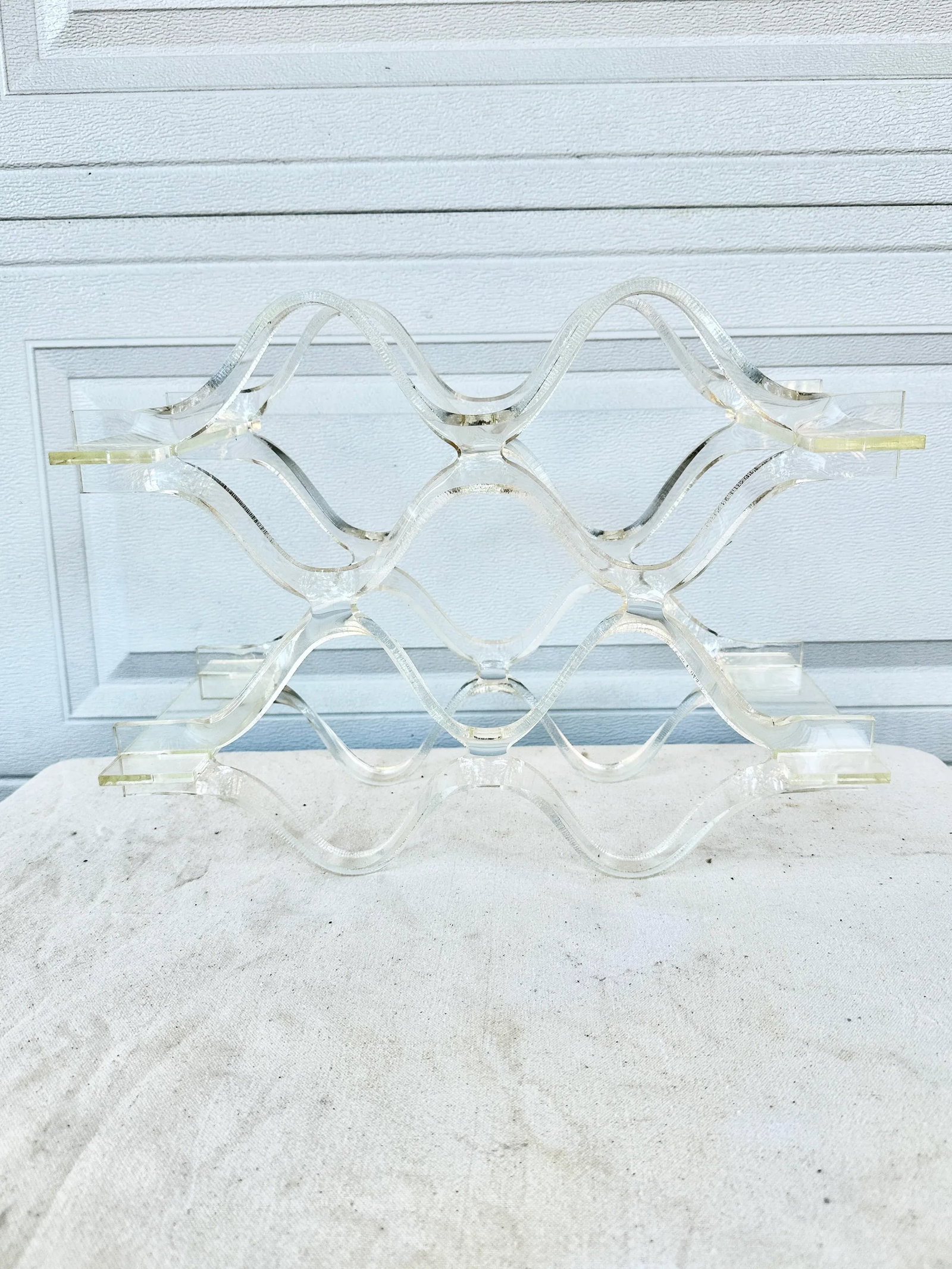 Vintage Hollywood Regency Lucite Wine Rack - 3