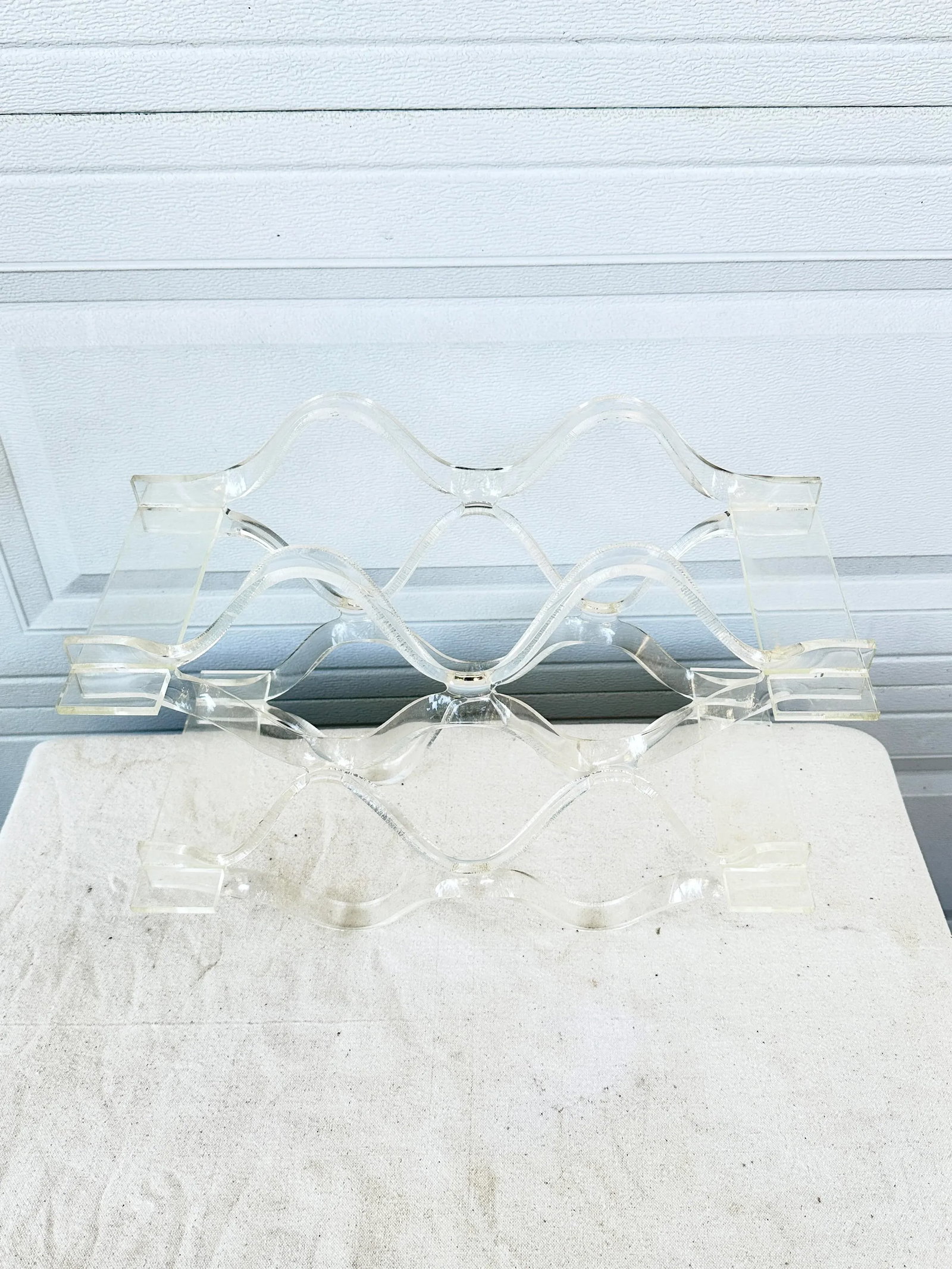 Vintage Hollywood Regency Lucite Wine Rack - 5