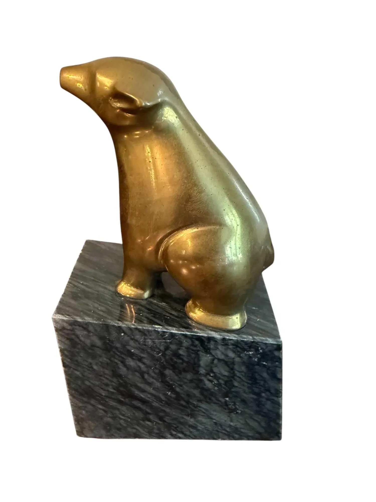 Mid 20th Century Brass Bear Bookend - 3