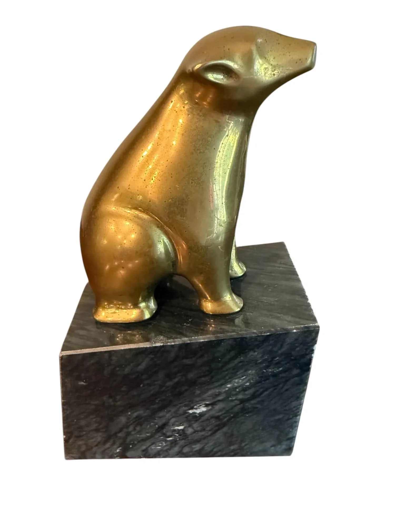 Mid 20th Century Brass Bear Bookend - 4