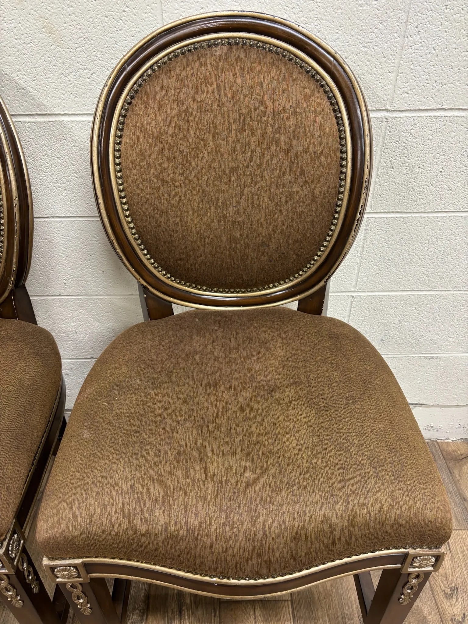 Marge Carson French Louis XVI Style Round Back Bar Stools - 6