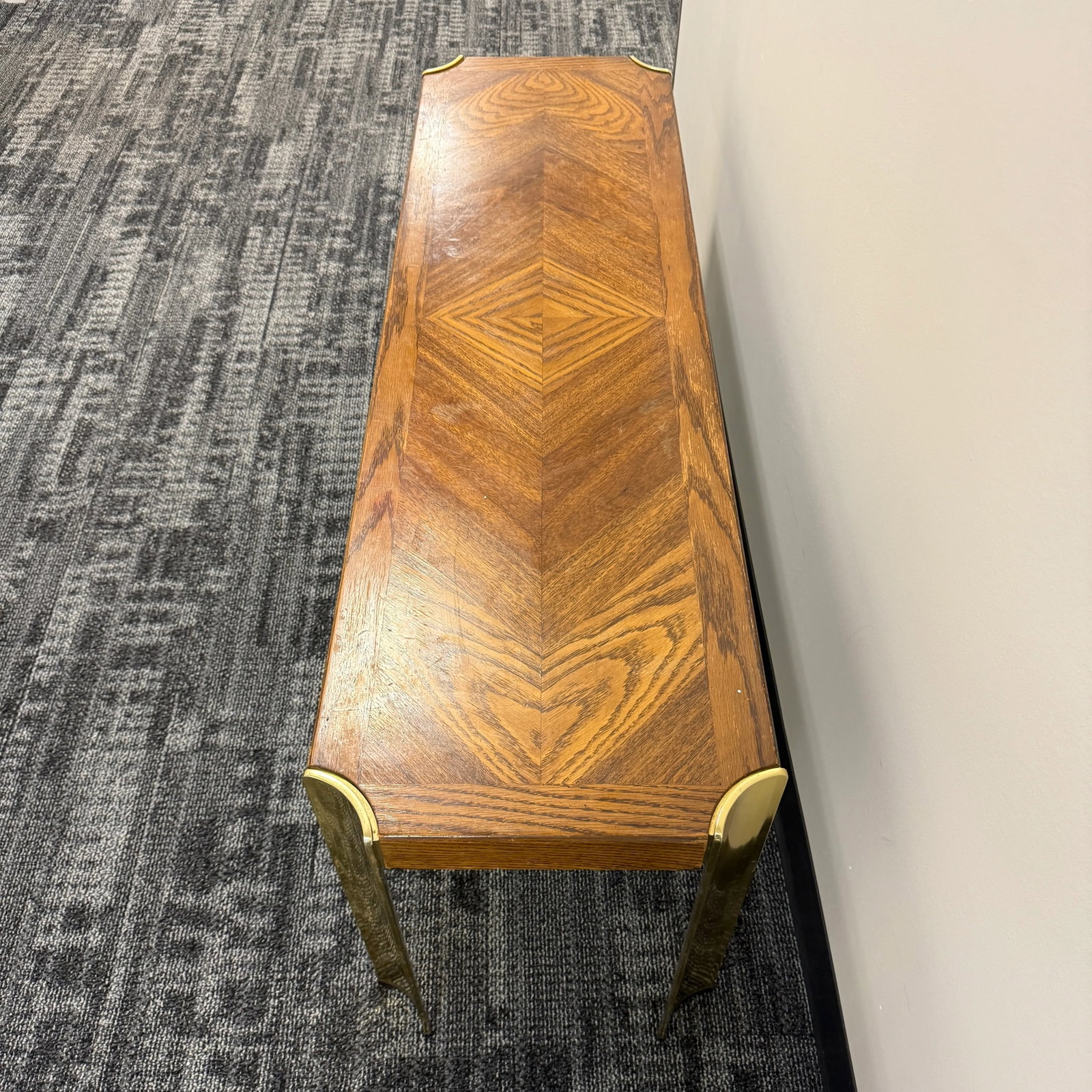 Mid-Century Lane Furniture Wood and Brass Bench or Table - 3