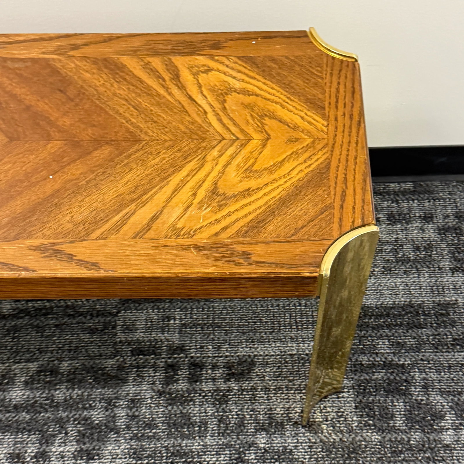Mid-Century Lane Furniture Wood and Brass Bench or Table - 5